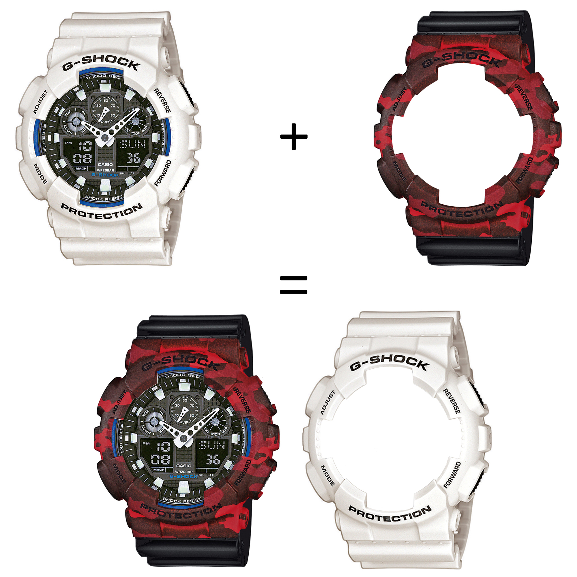 Casio SET GA-100B-7AER + BEZEL 10530688 + PASEK 10536683 zegarek - miniatura 2