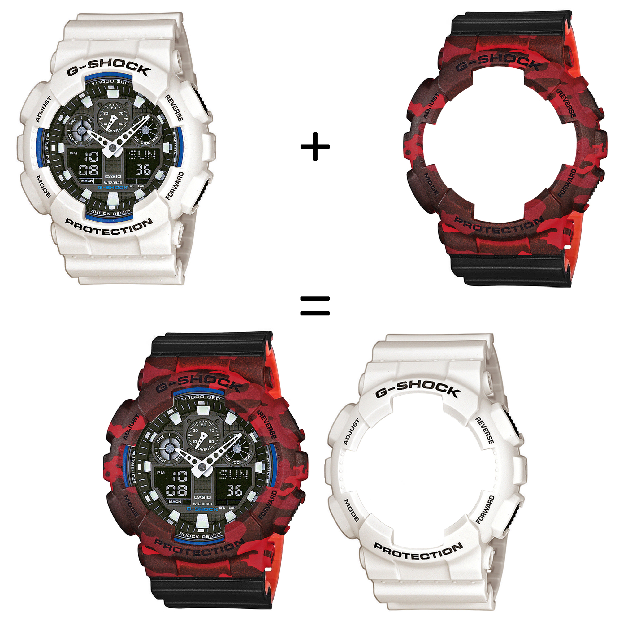 Casio SET GA-100B-7AER + BEZEL 10530688 + PASEK 10577142 zegarek - miniatura 2