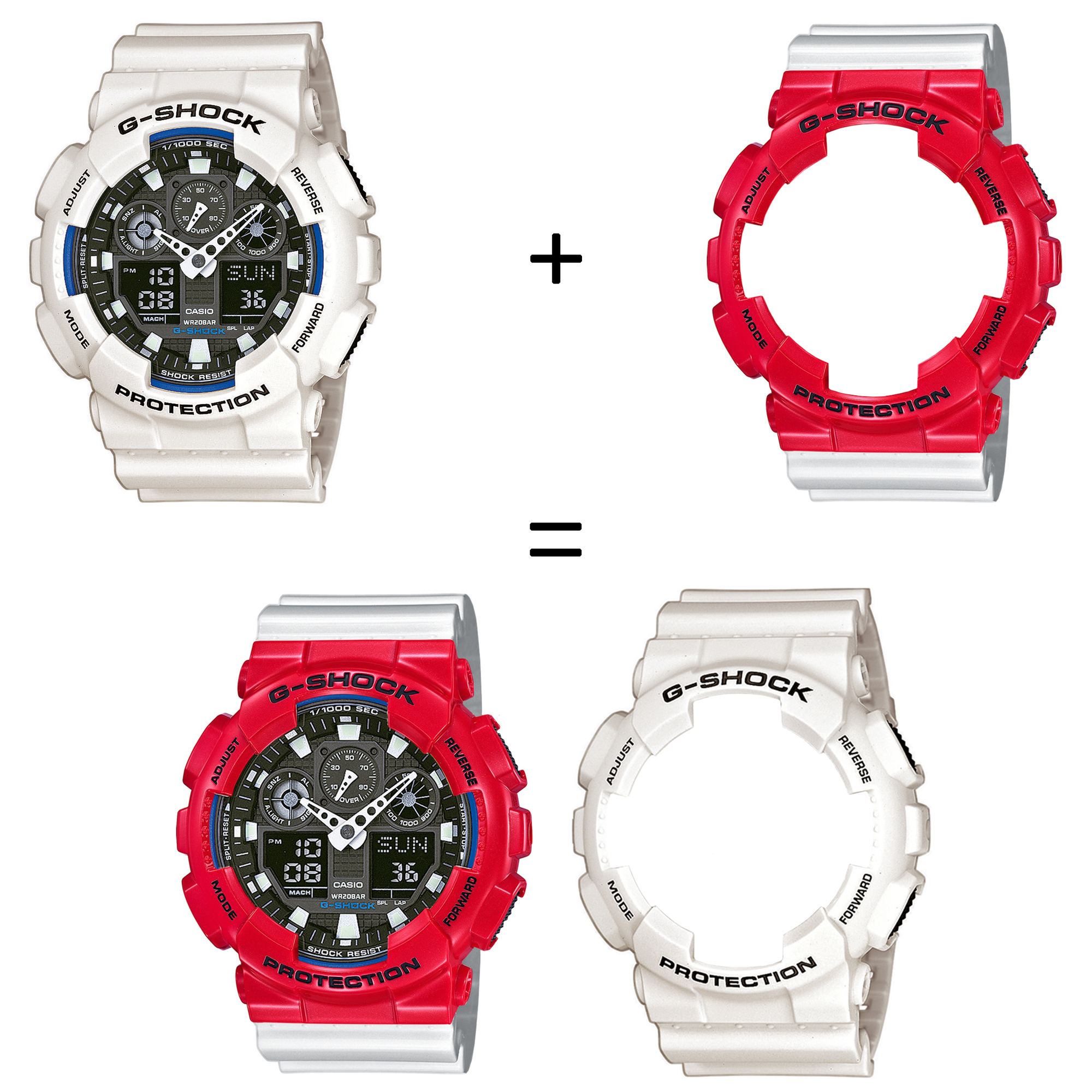 Casio SET GA-100B-7AER + BEZEL 10557822 + PASEK 10347710 zegarek - miniatura 2