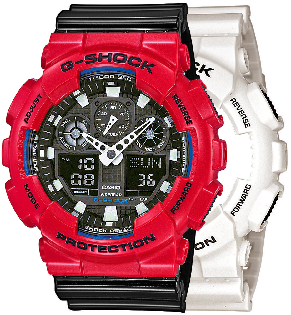 G-SHOCK SET GA-100B-7AER + BEZEL 10557822 + PASEK 10378391