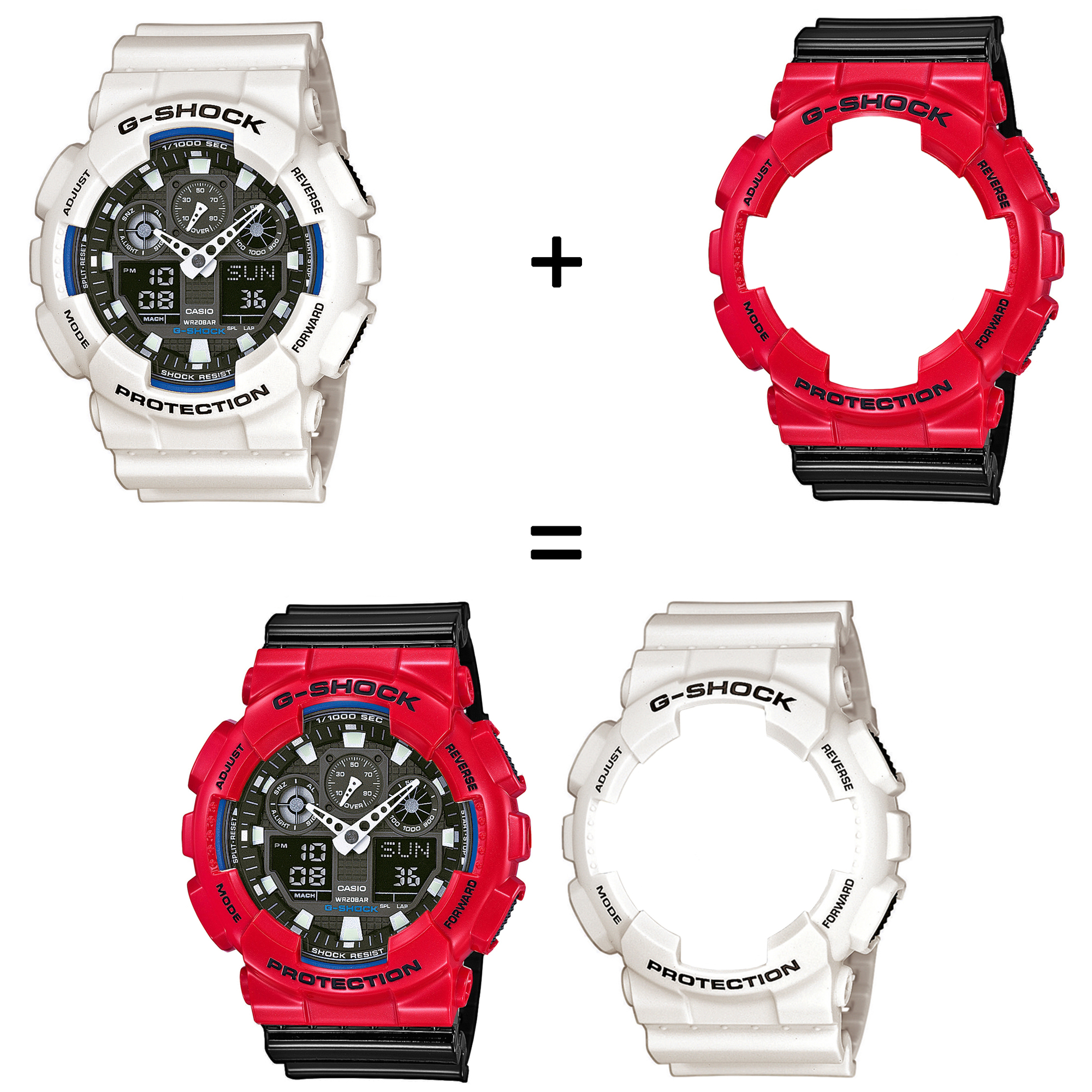 Casio SET GA-100B-7AER + BEZEL 10557822 + PASEK 10378391 zegarek - miniatura 2