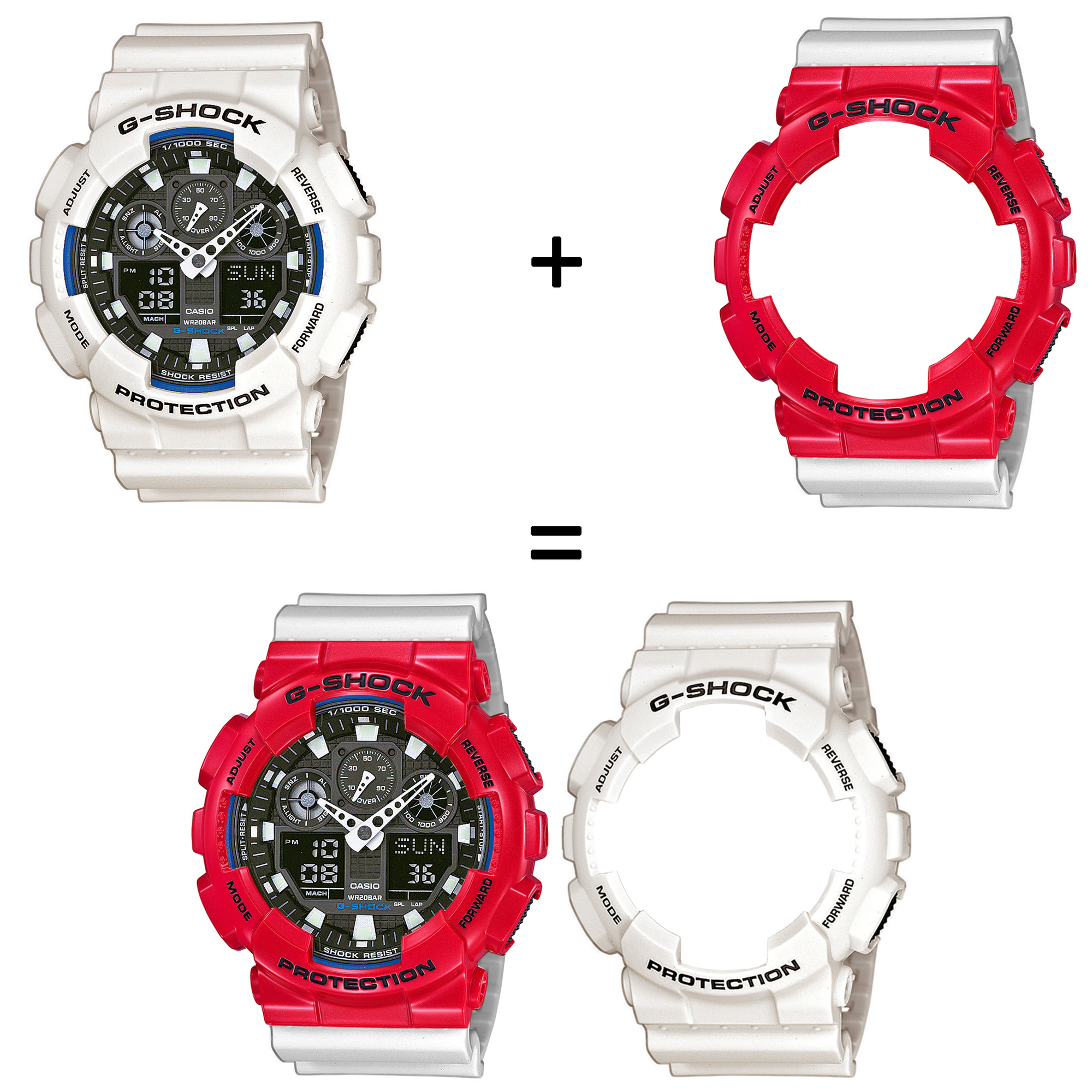 Casio SET GA-100B-7AER + BEZEL 10557822 + PASEK 10430571 zegarek - miniatura 2