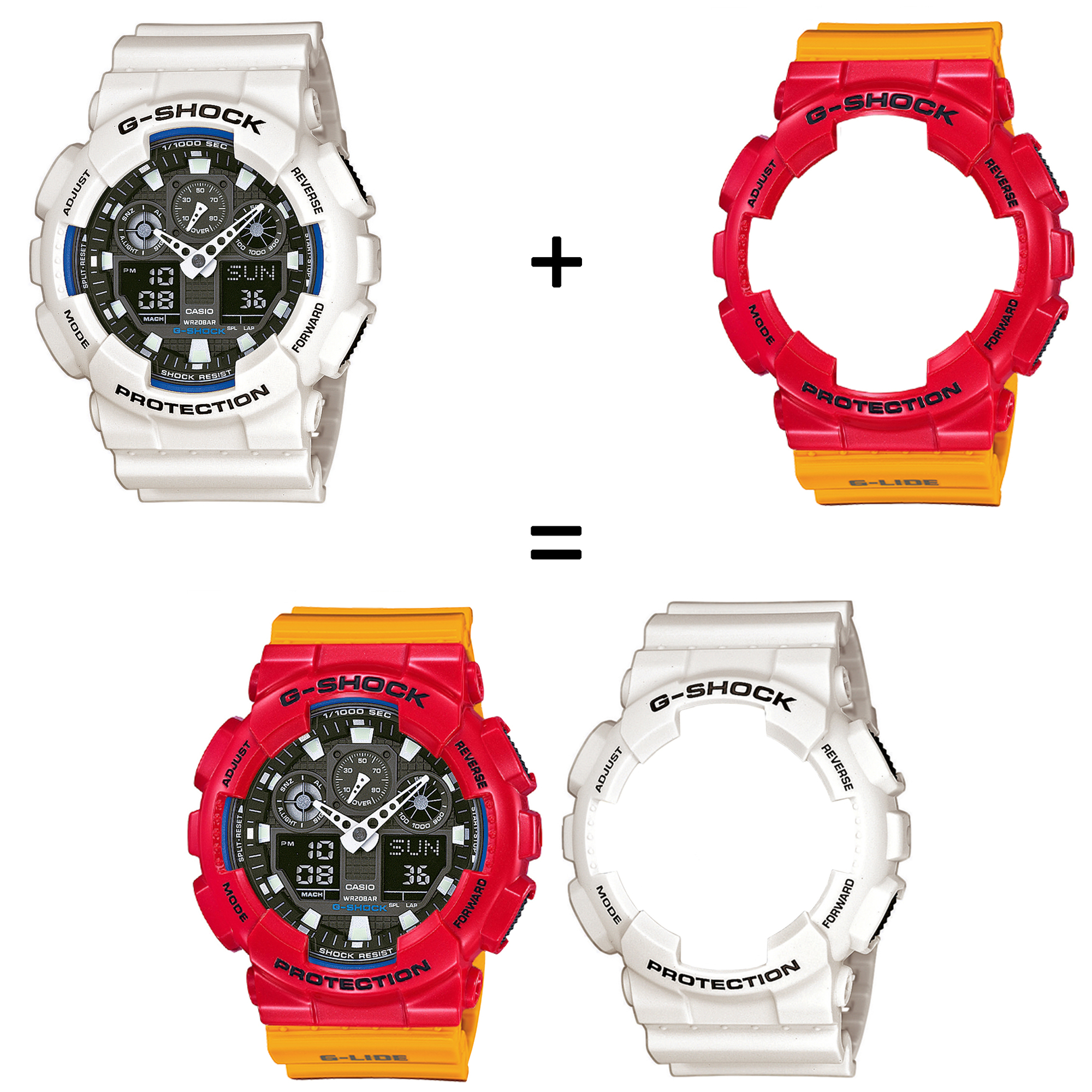 Casio SET GA-100B-7AER + BEZEL 10557822 + PASEK 10457913 zegarek - miniatura 2