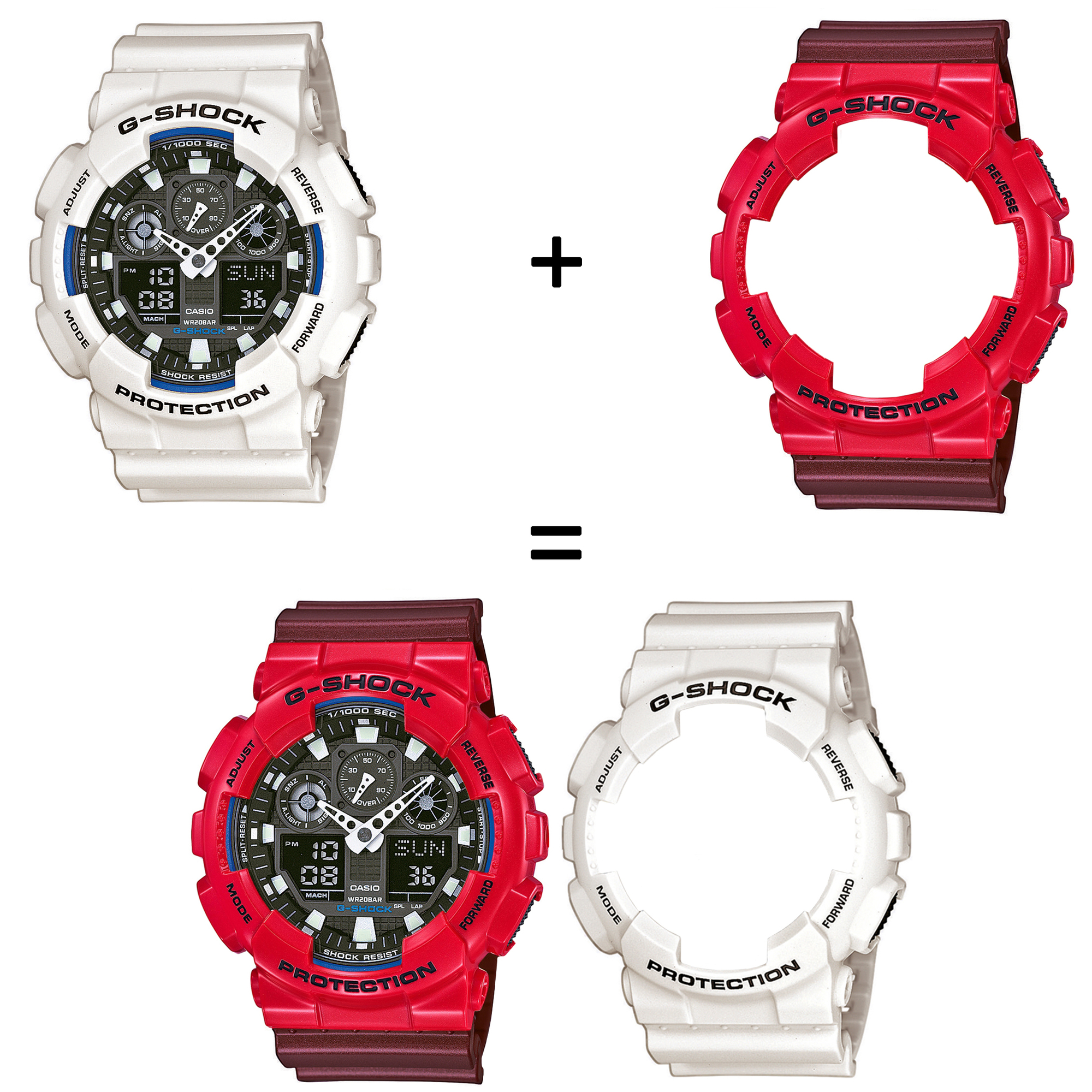 Casio SET GA-100B-7AER + BEZEL 10557822 + PASEK 10477355 zegarek - miniatura 2