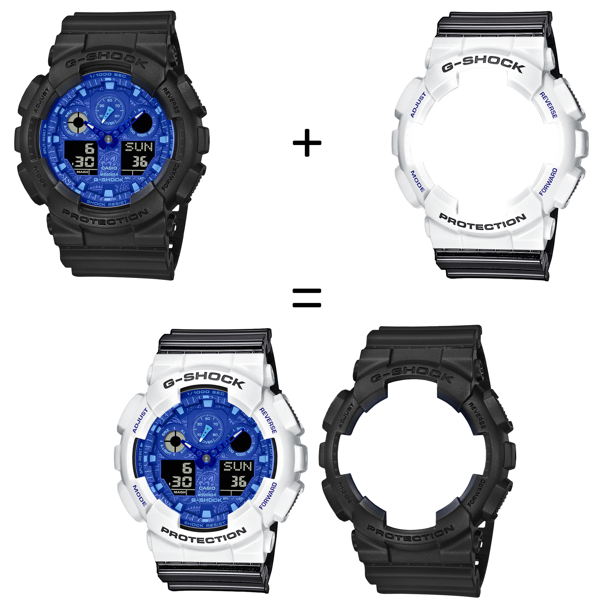 Casio SET GA-100BP-1AER + BEZEL 10347600 + PASEK 10378391 zegarek - miniatura 2