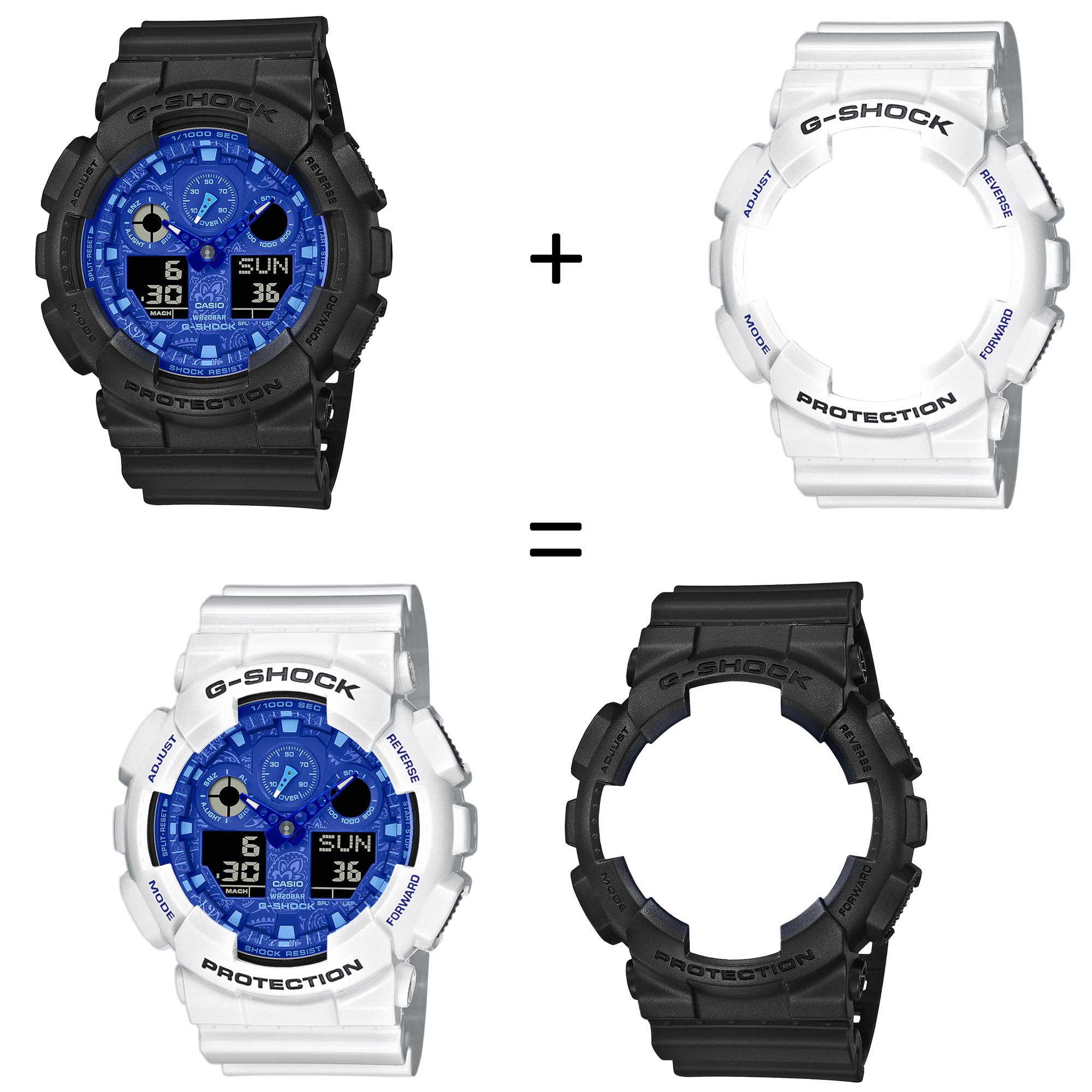 Casio SET GA-100BP-1AER + BEZEL 10347600 + PASEK 10430571 zegarek - miniatura 2