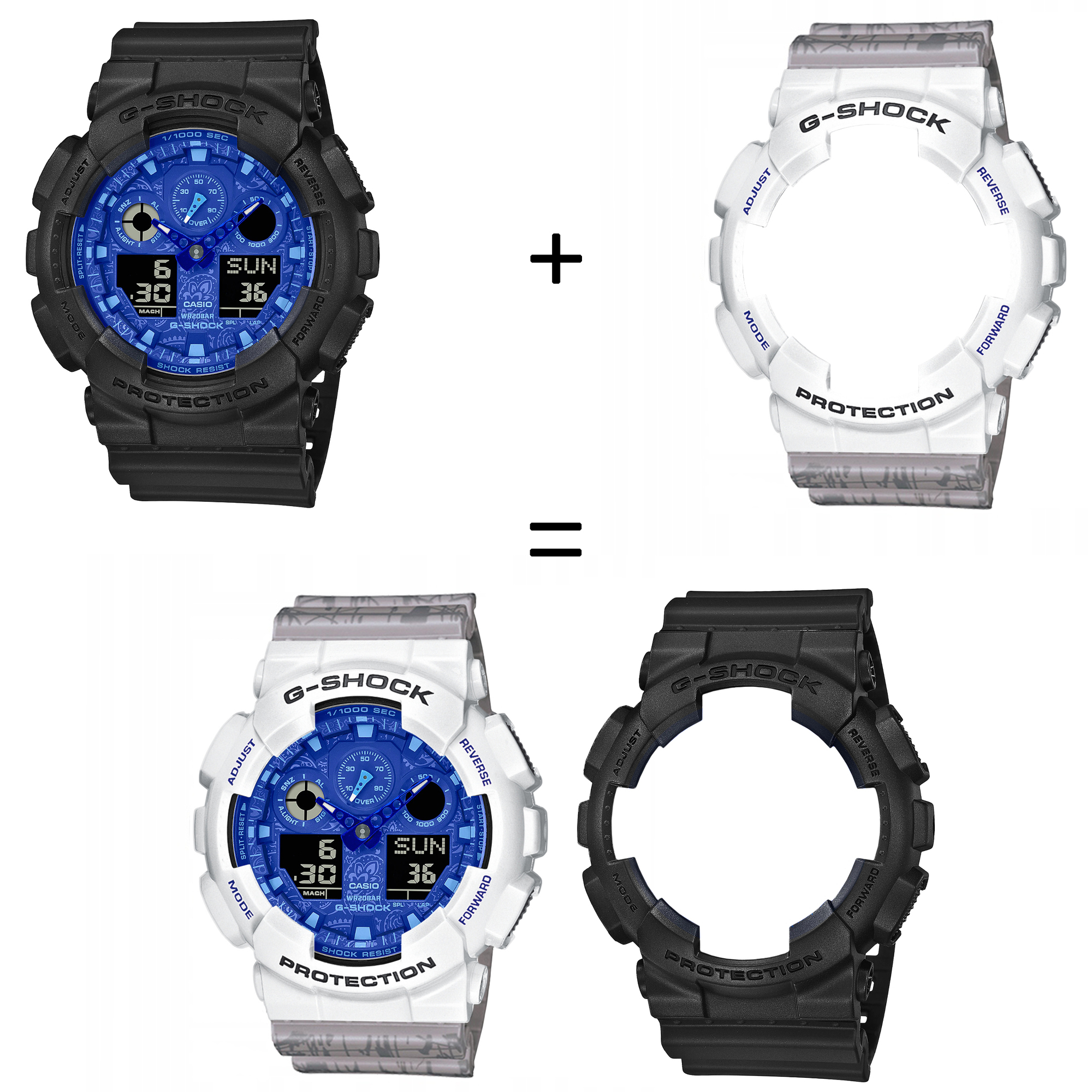 Casio SET GA-100BP-1AER + BEZEL 10347600 + PASEK 10498174 zegarek - miniatura 2