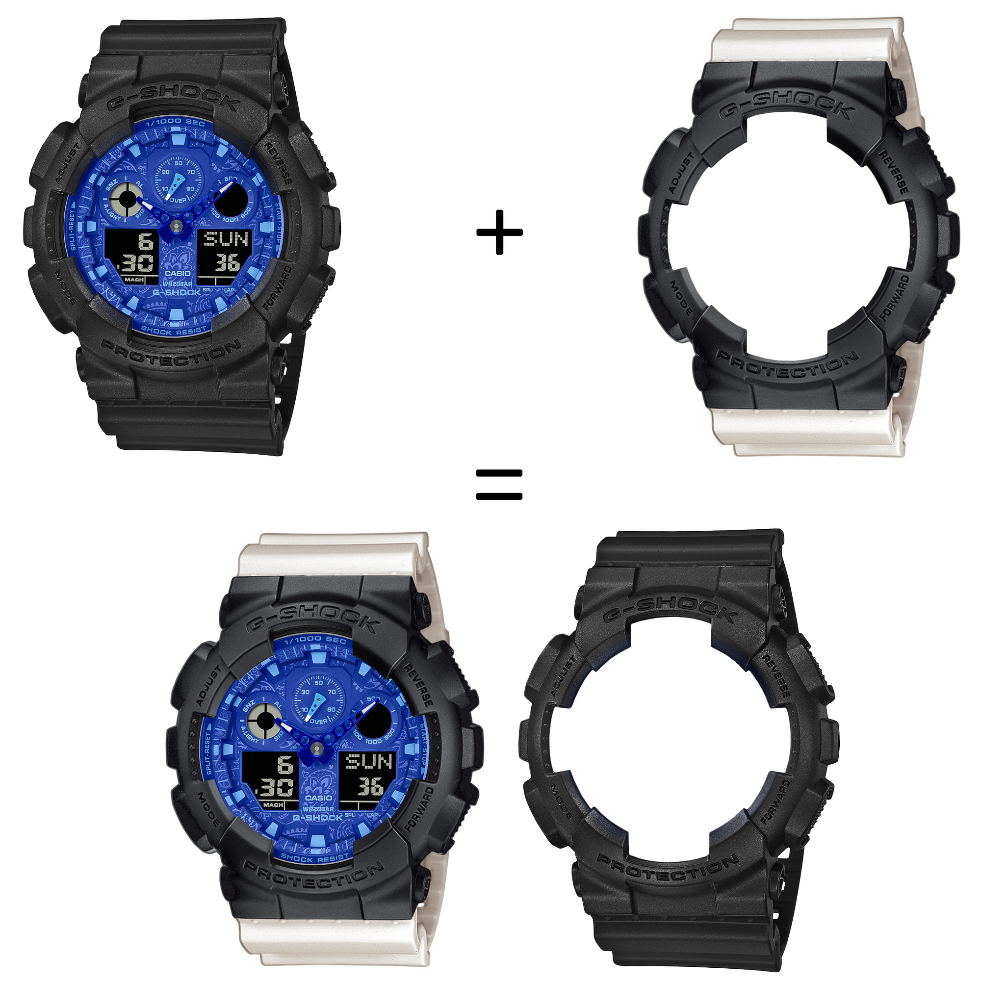 Casio SET GA-100BP-1AER + BEZEL 10358741 + PASEK 10395227 zegarek - miniatura 2