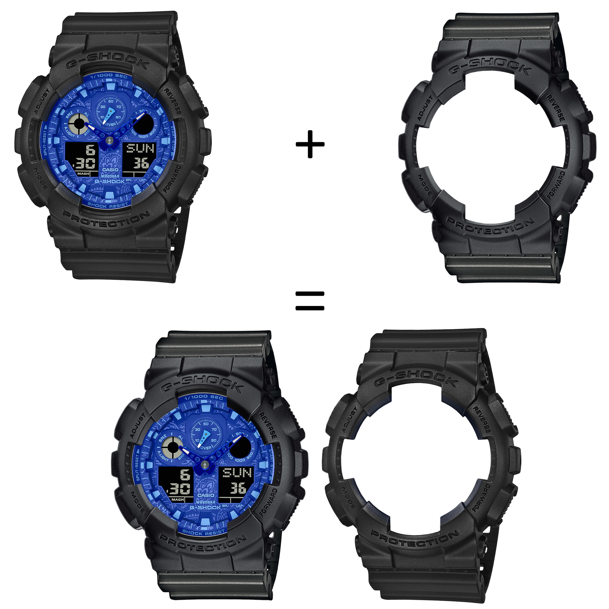 Casio SET GA-100BP-1AER + BEZEL 10358741 + PASEK 10467764 zegarek - miniatura 2