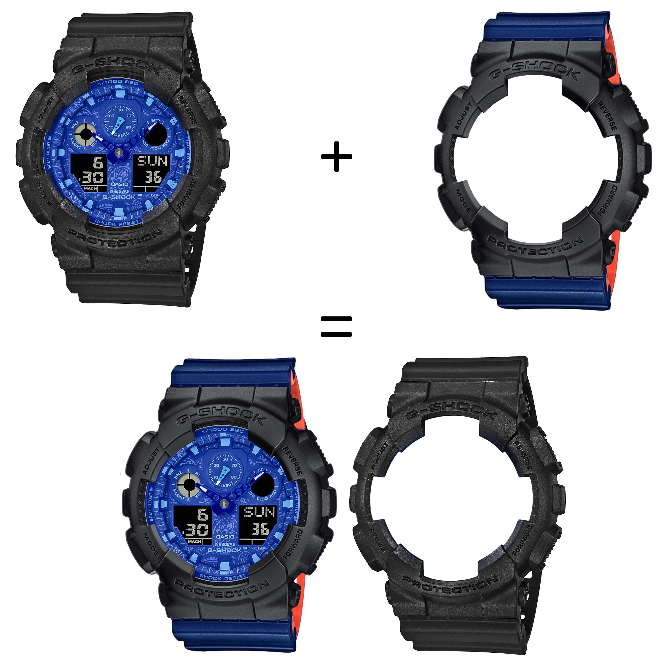 Casio SET GA-100BP-1AER + BEZEL 10358741 + PASEK 10527467 zegarek - miniatura 2