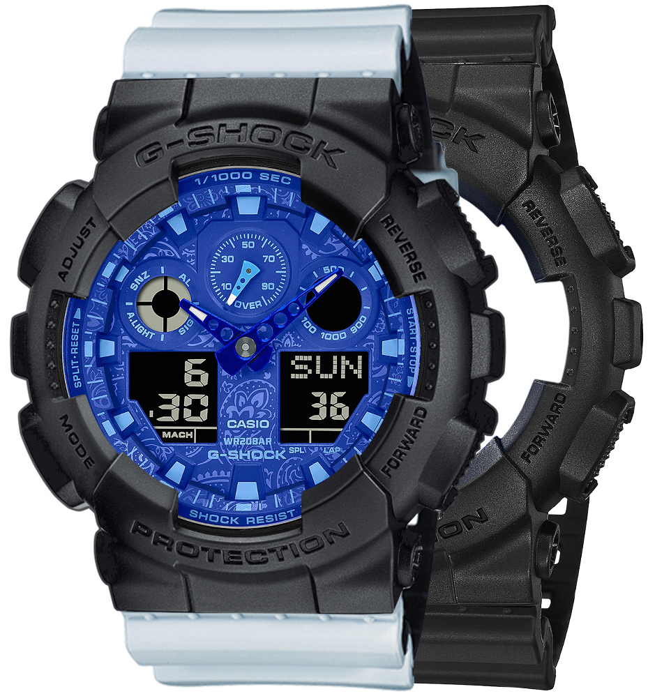 G-SHOCK SET GA-100BP-1AER + BEZEL 10358741 + PASEK 10527469