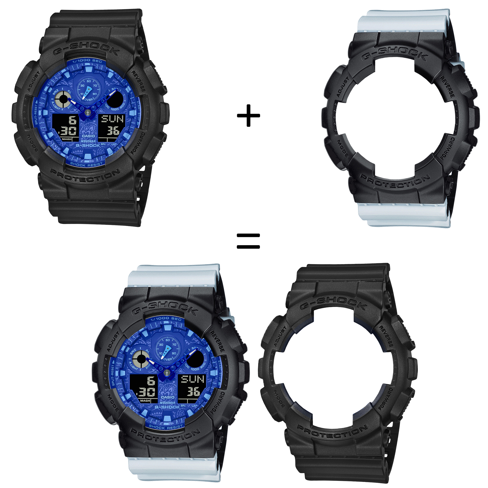 Casio SET GA-100BP-1AER + BEZEL 10358741 + PASEK 10527469 zegarek - miniatura 2