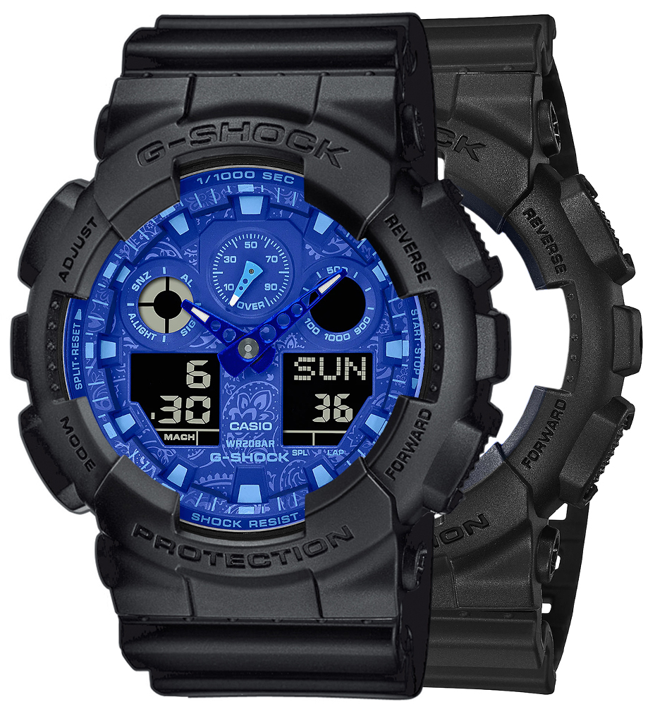 G-SHOCK SET GA-100BP-1AER + BEZEL 10358741 + PASEK 10536683