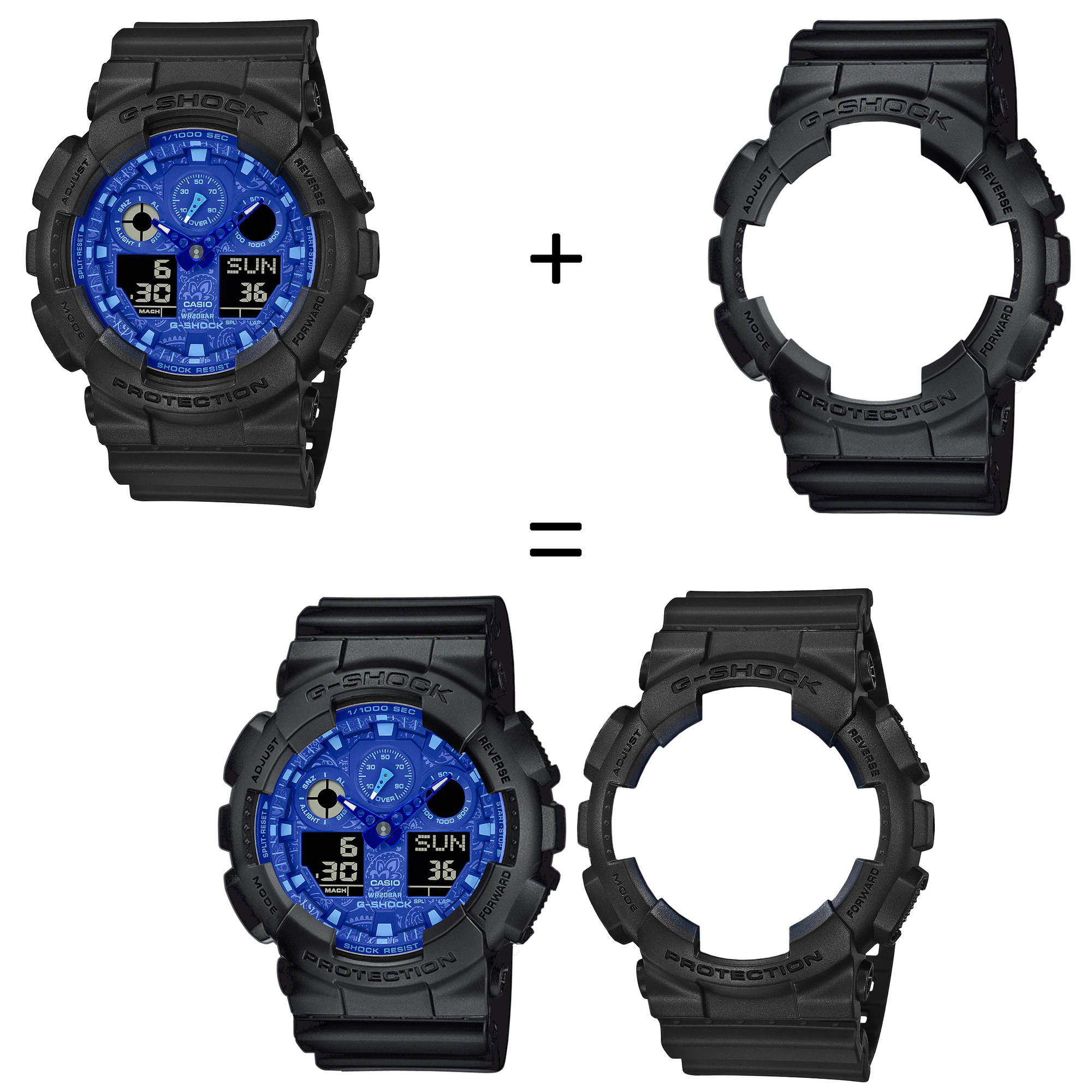 Casio SET GA-100BP-1AER + BEZEL 10358741 + PASEK 10536683 zegarek - miniatura 2