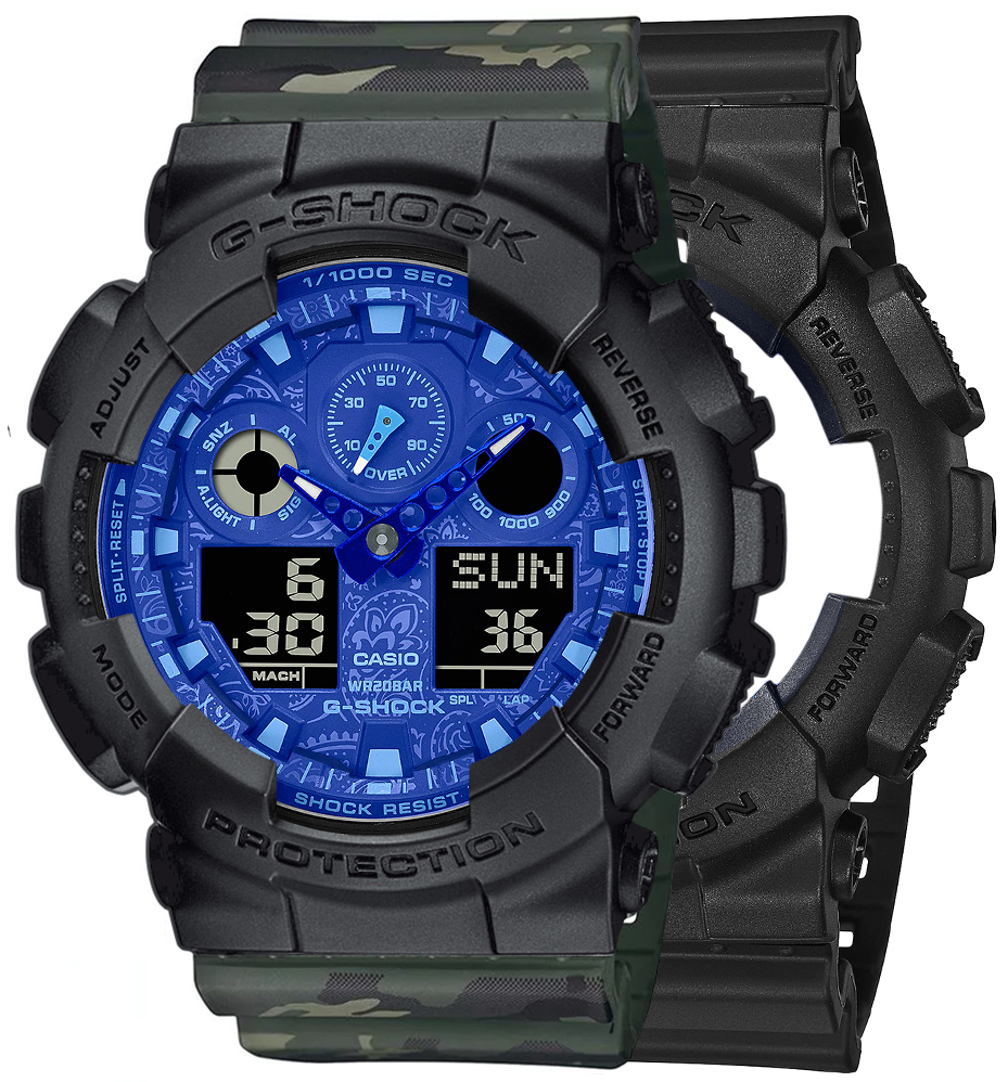 G-SHOCK SET GA-100BP-1AER + BEZEL 10358741 + PASEK 10561429