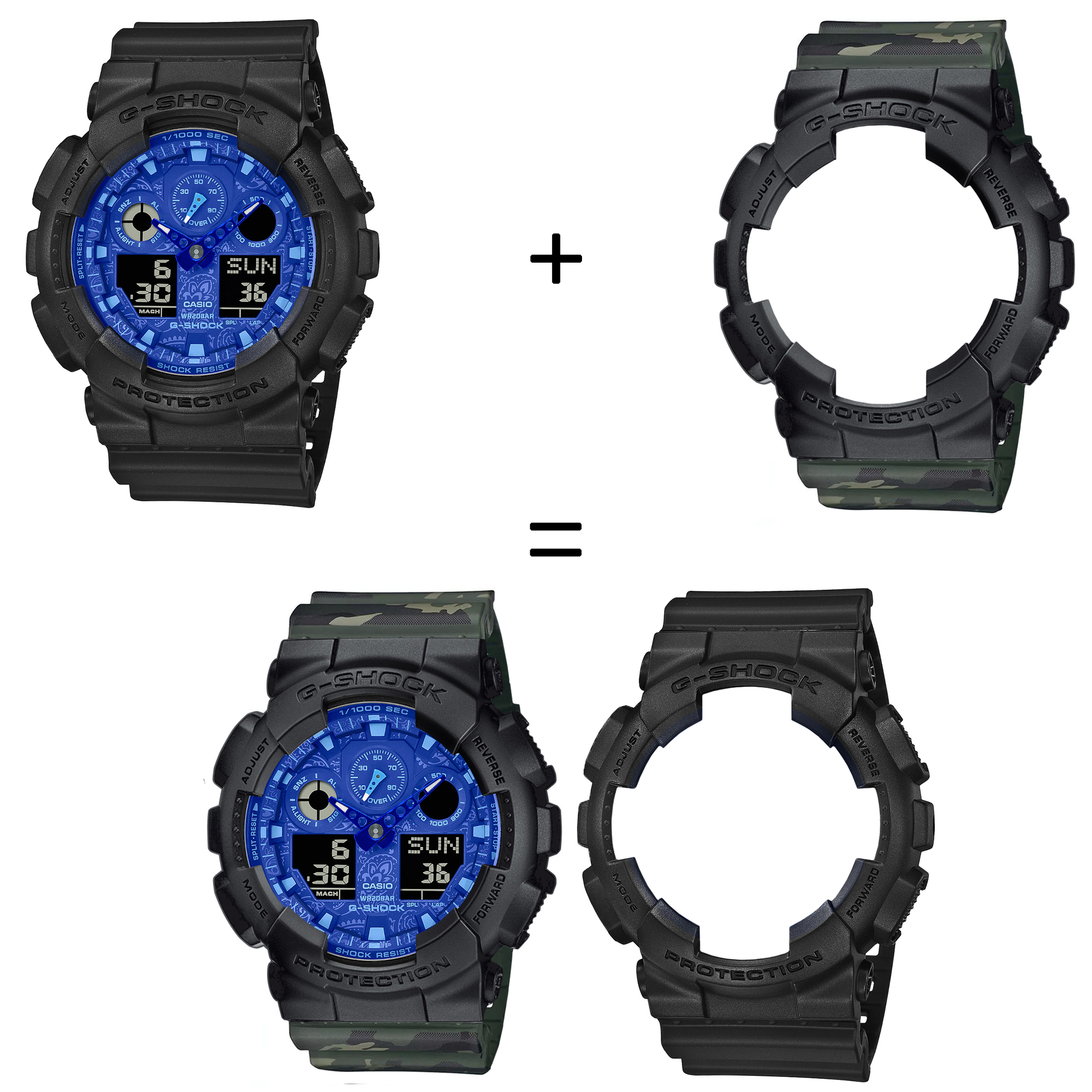Casio SET GA-100BP-1AER + BEZEL 10358741 + PASEK 10561429 zegarek - miniatura 2