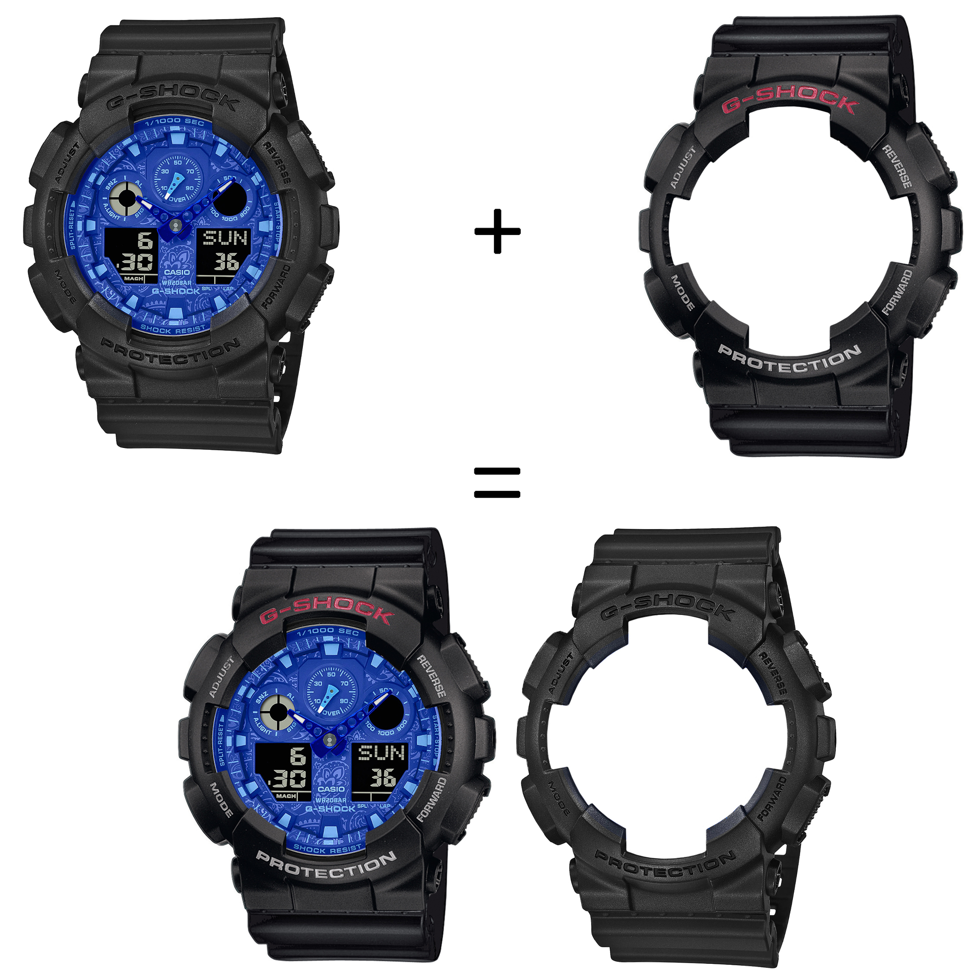 Casio SET GA-100BP-1AER + BEZEL 10378531 + PASEK 10347688 zegarek - miniatura 2