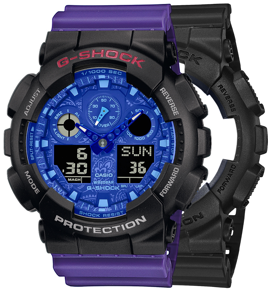 G-SHOCK SET GA-100BP-1AER + BEZEL 10378531 + PASEK 10498156