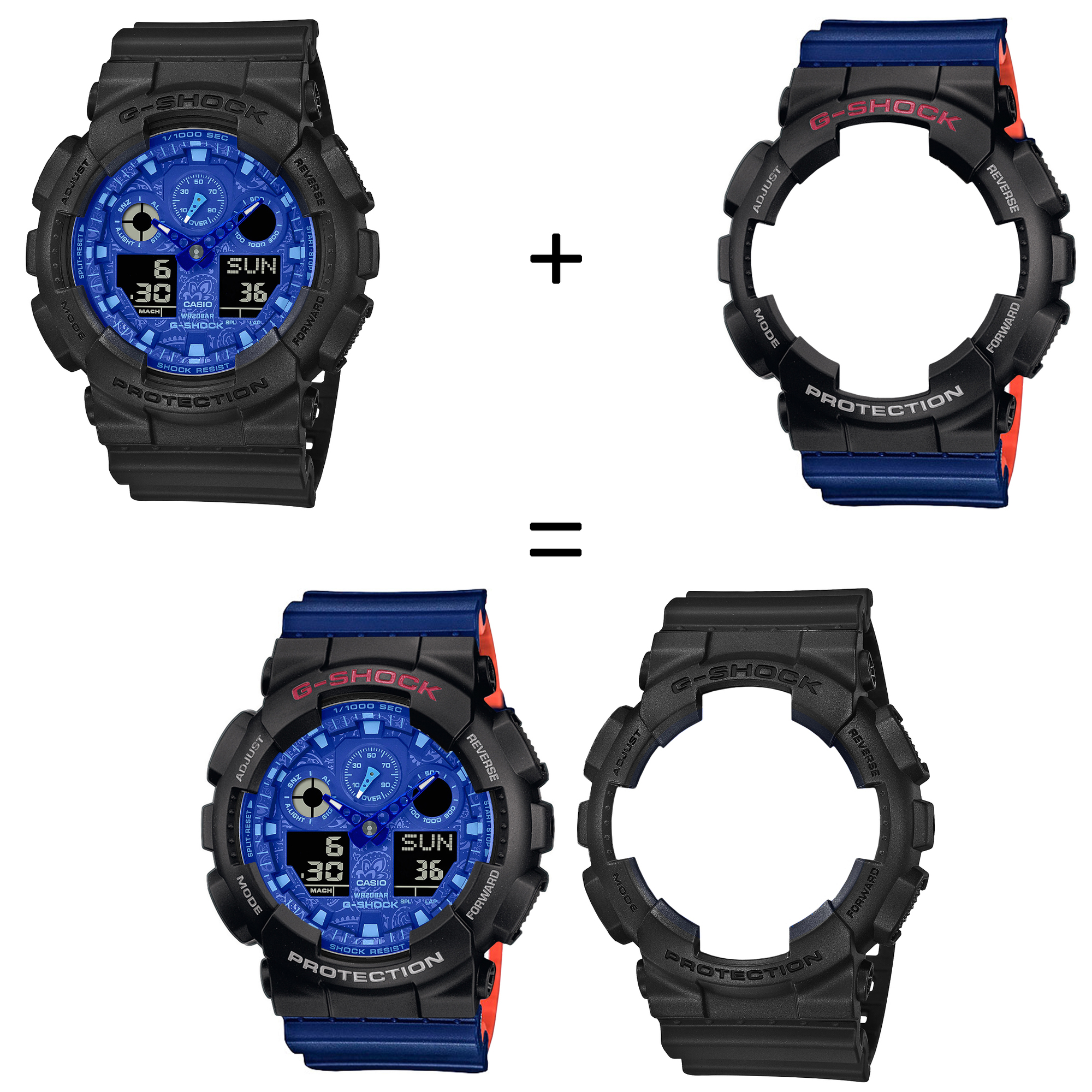 Casio SET GA-100BP-1AER + BEZEL 10378531 + PASEK 10527467 zegarek - miniatura 2