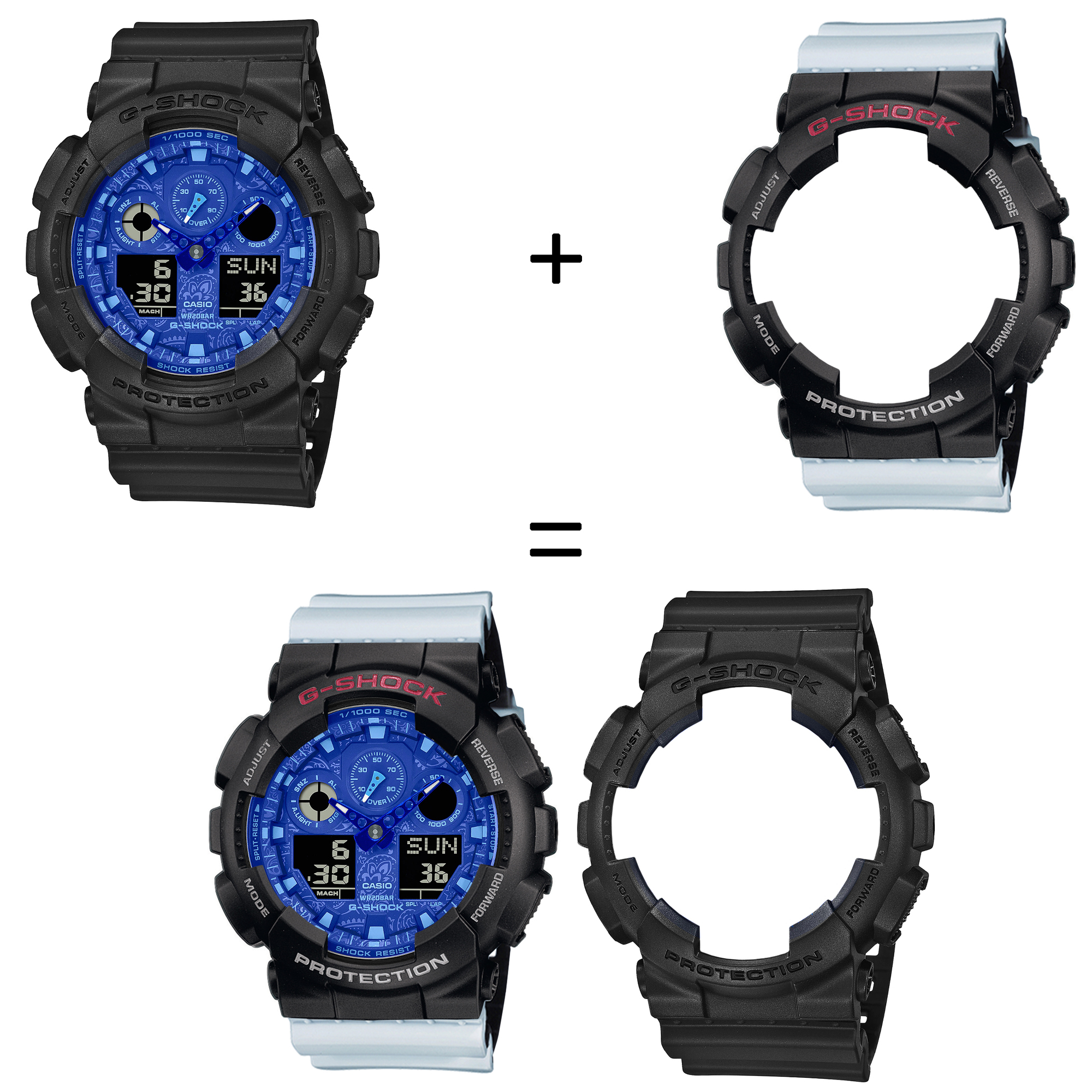 Casio SET GA-100BP-1AER + BEZEL 10378531 + PASEK 10527469 zegarek - miniatura 2