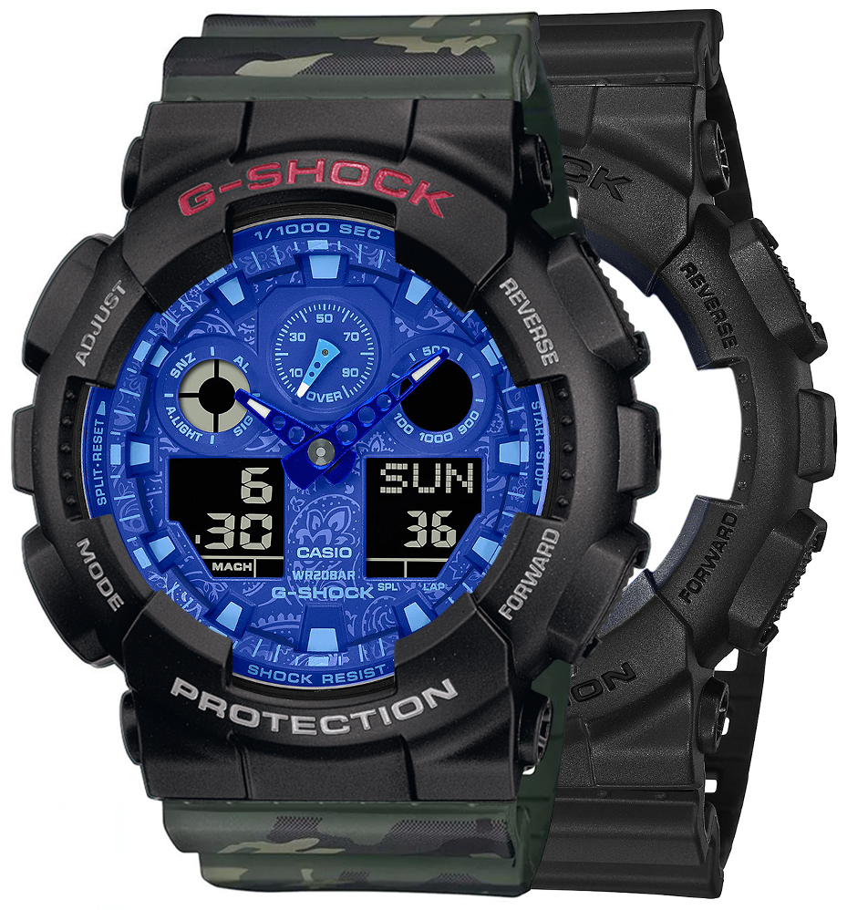 G-SHOCK SET GA-100BP-1AER + BEZEL 10378531 + PASEK 10561429
