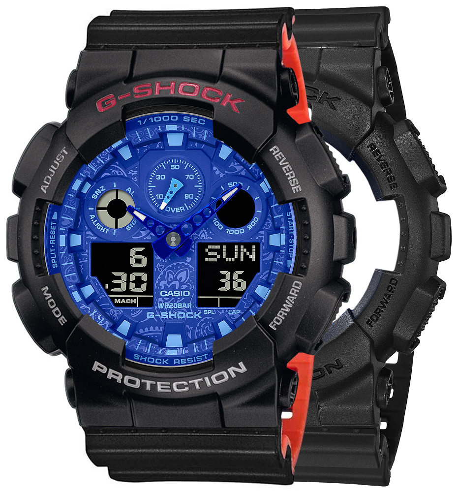 G-SHOCK SET GA-100BP-1AER + BEZEL 10378531 + PASEK 10577142