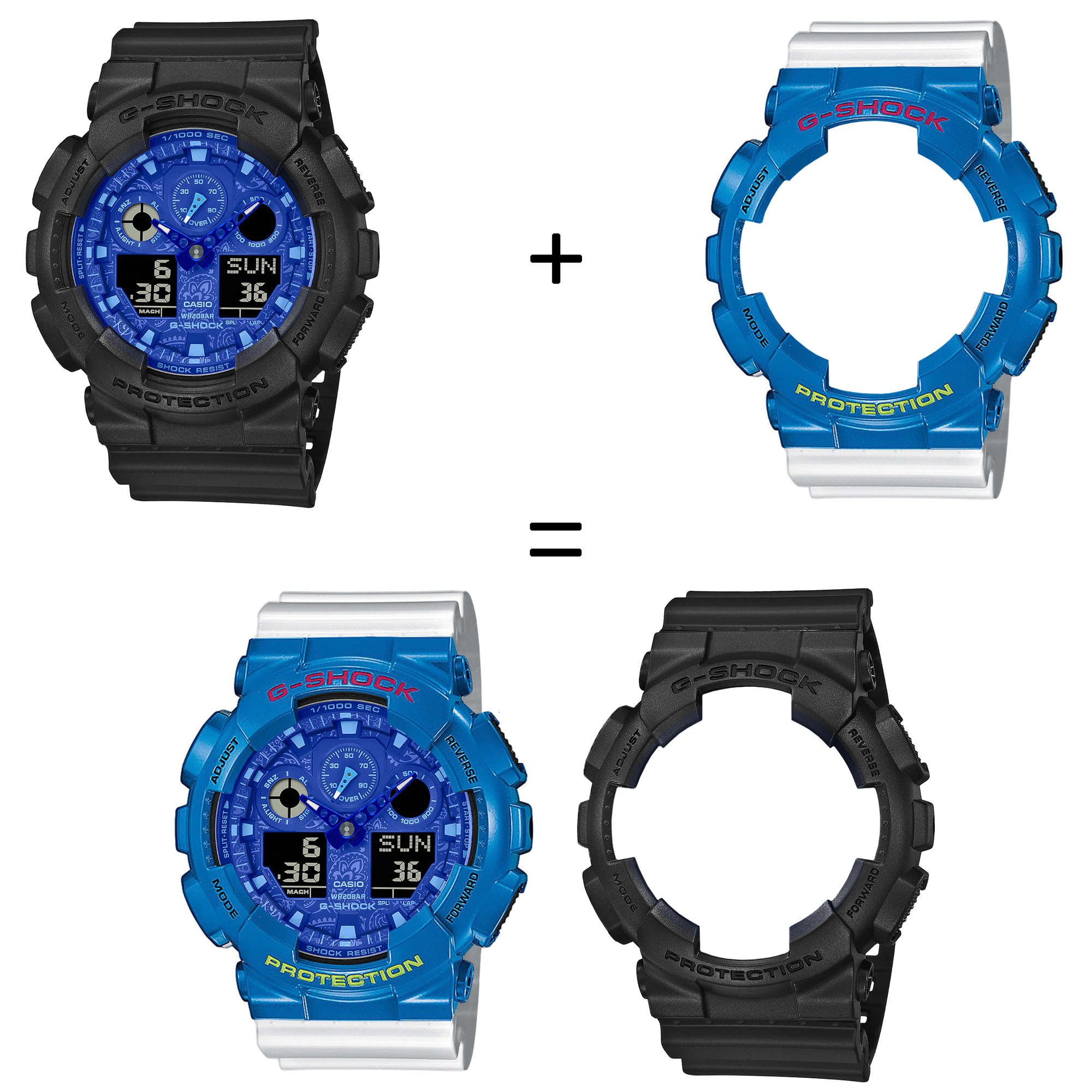 Casio SET GA-100BP-1AER + BEZEL 10388974 + PASEK 10347710 zegarek - miniatura 2
