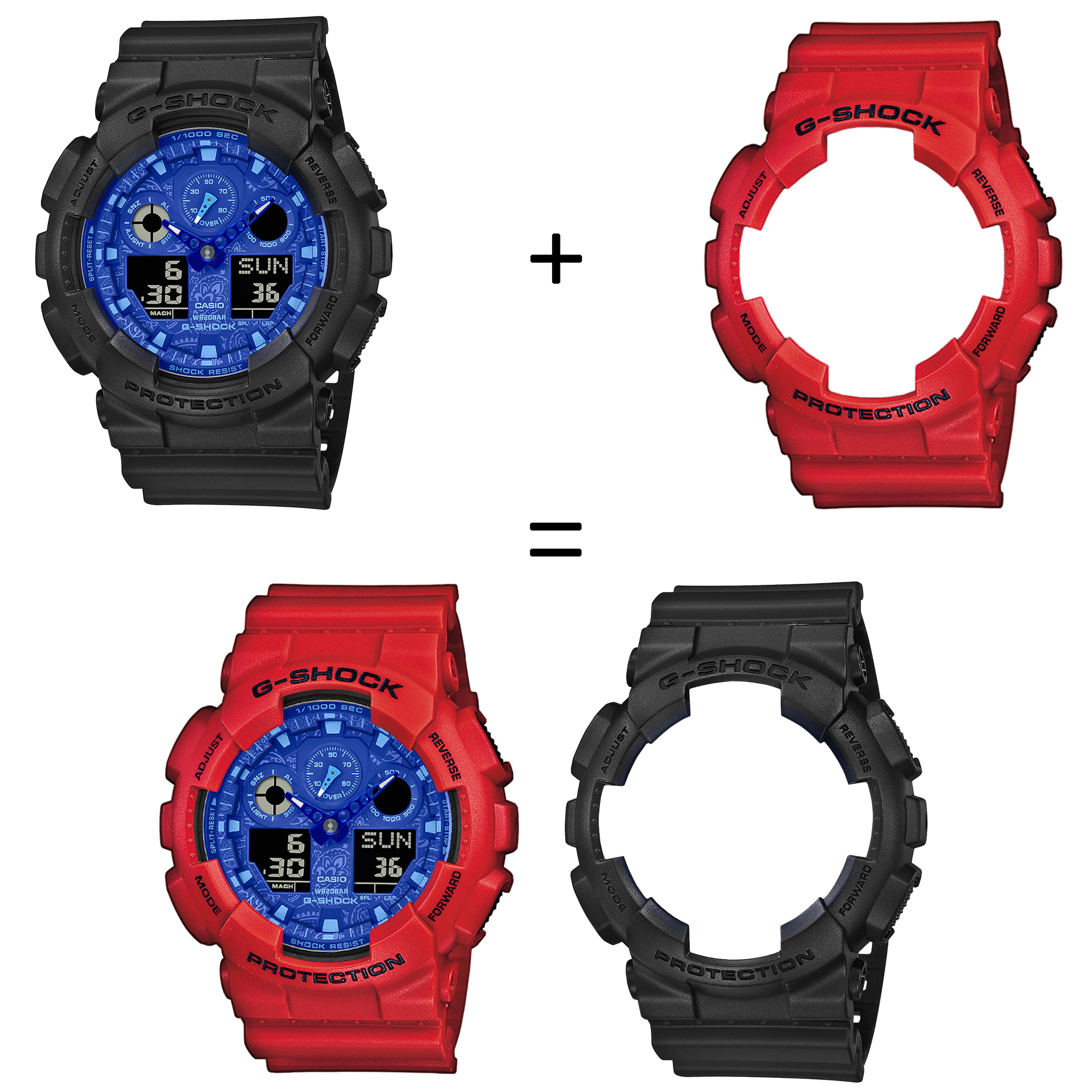 Casio SET GA-100BP-1AER + BEZEL 10395289 + PASEK 10395226 zegarek - miniatura 2