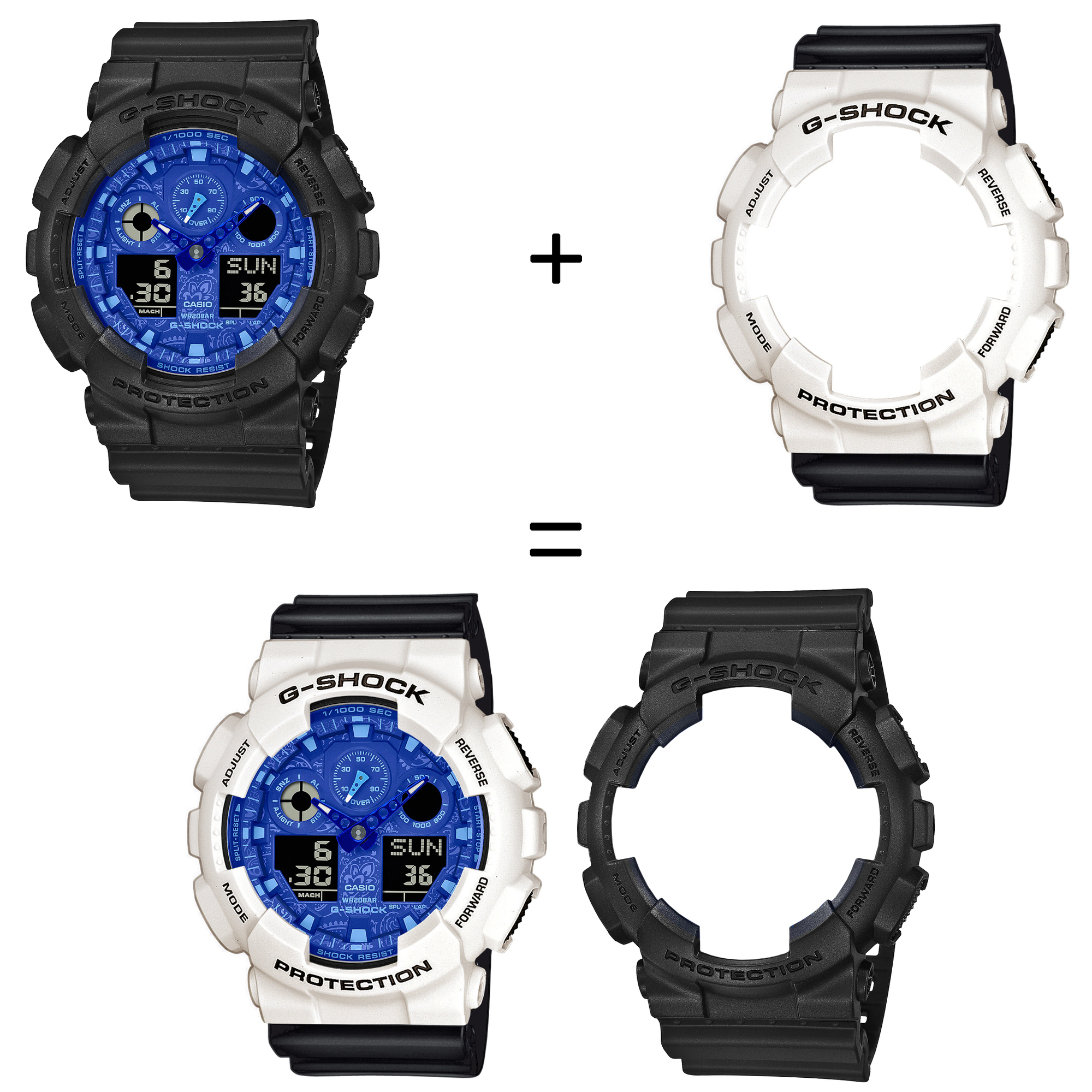 Casio SET GA-100BP-1AER + BEZEL 10395292 + PASEK 10347688 zegarek - miniatura 2