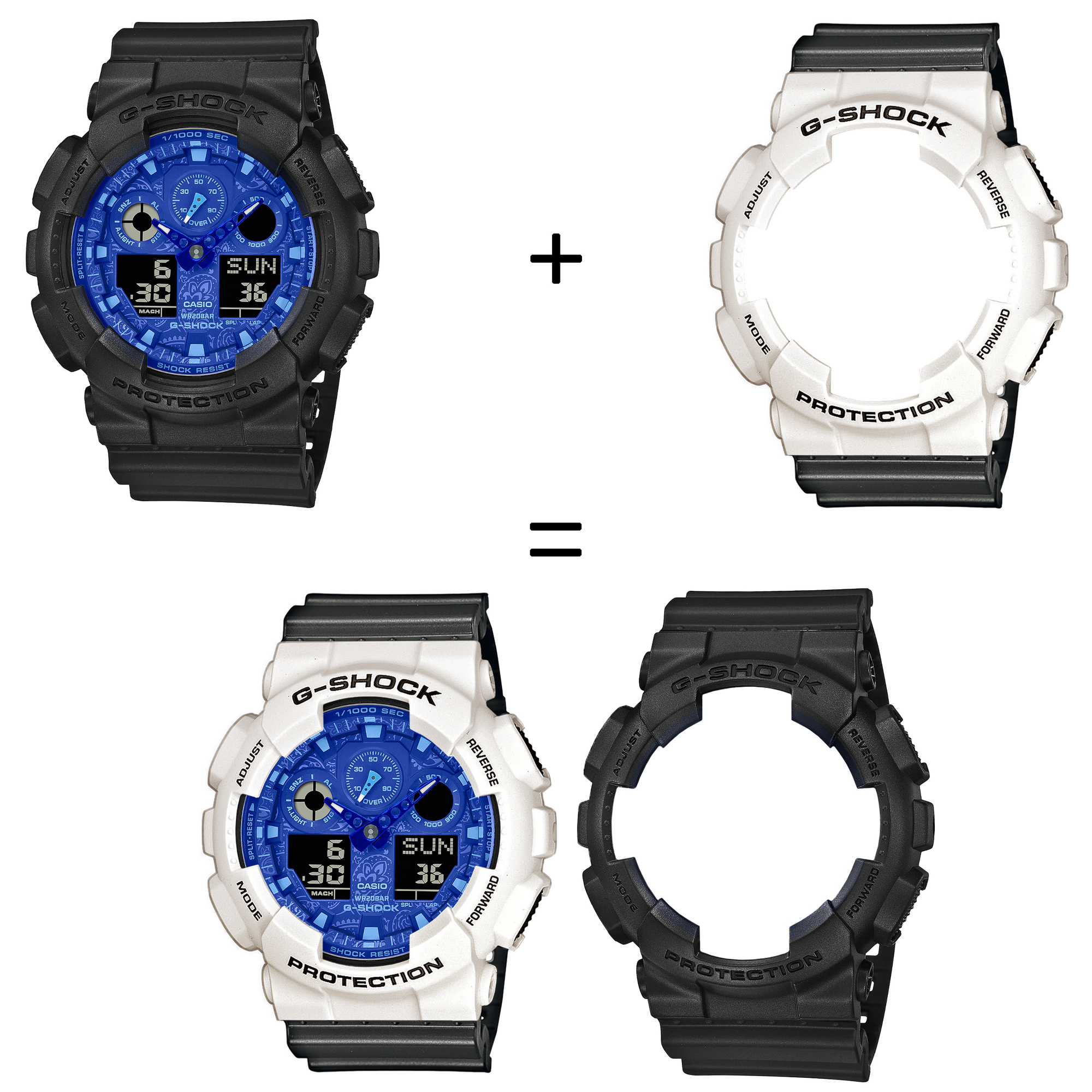Casio SET GA-100BP-1AER + BEZEL 10395292 + PASEK 10467764 zegarek - miniatura 2