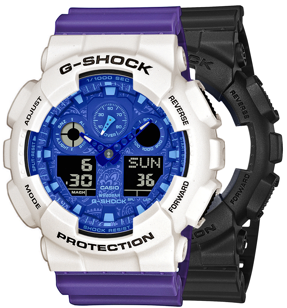 G-SHOCK SET GA-100BP-1AER + BEZEL 10395292 + PASEK 10498156