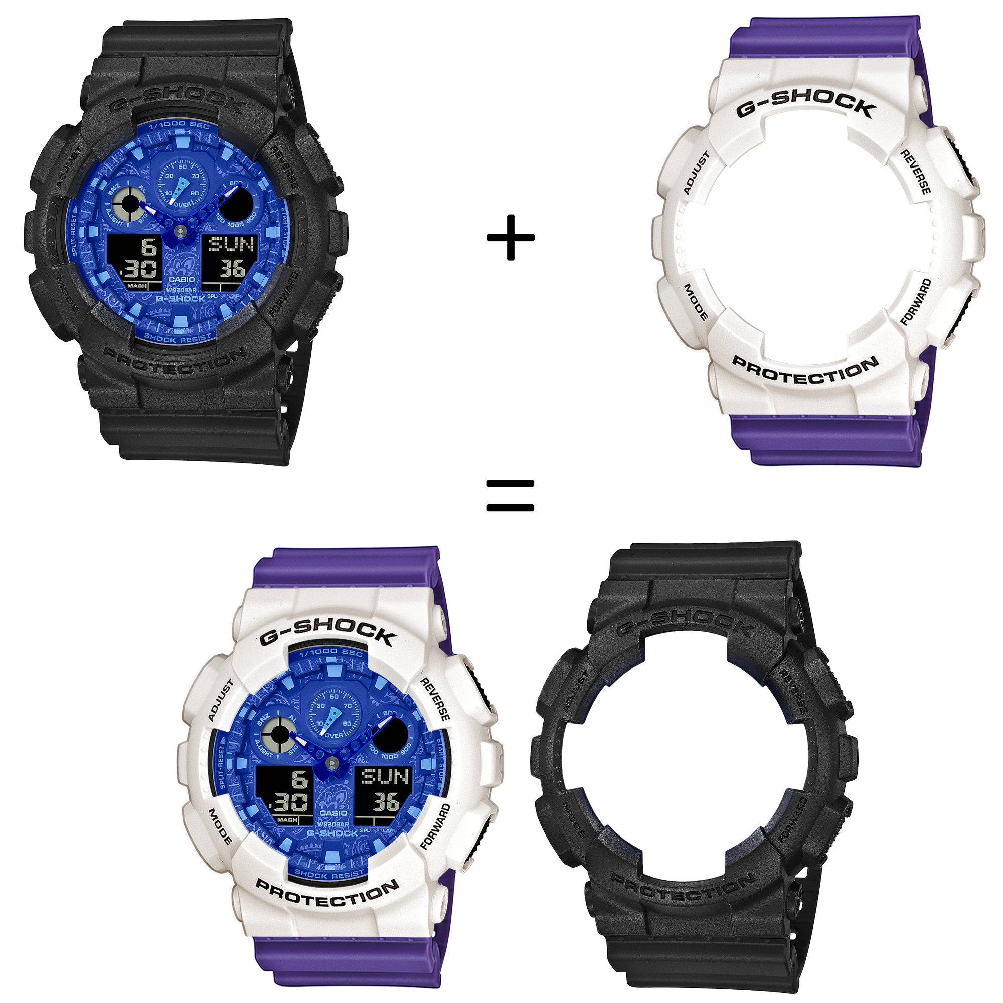 Casio SET GA-100BP-1AER + BEZEL 10395292 + PASEK 10498156 zegarek - miniatura 2
