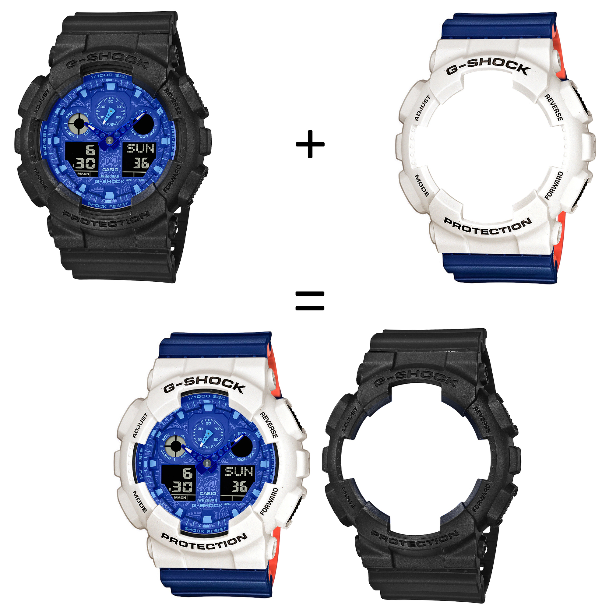 Casio SET GA-100BP-1AER + BEZEL 10395292 + PASEK 10527467 zegarek - miniatura 2