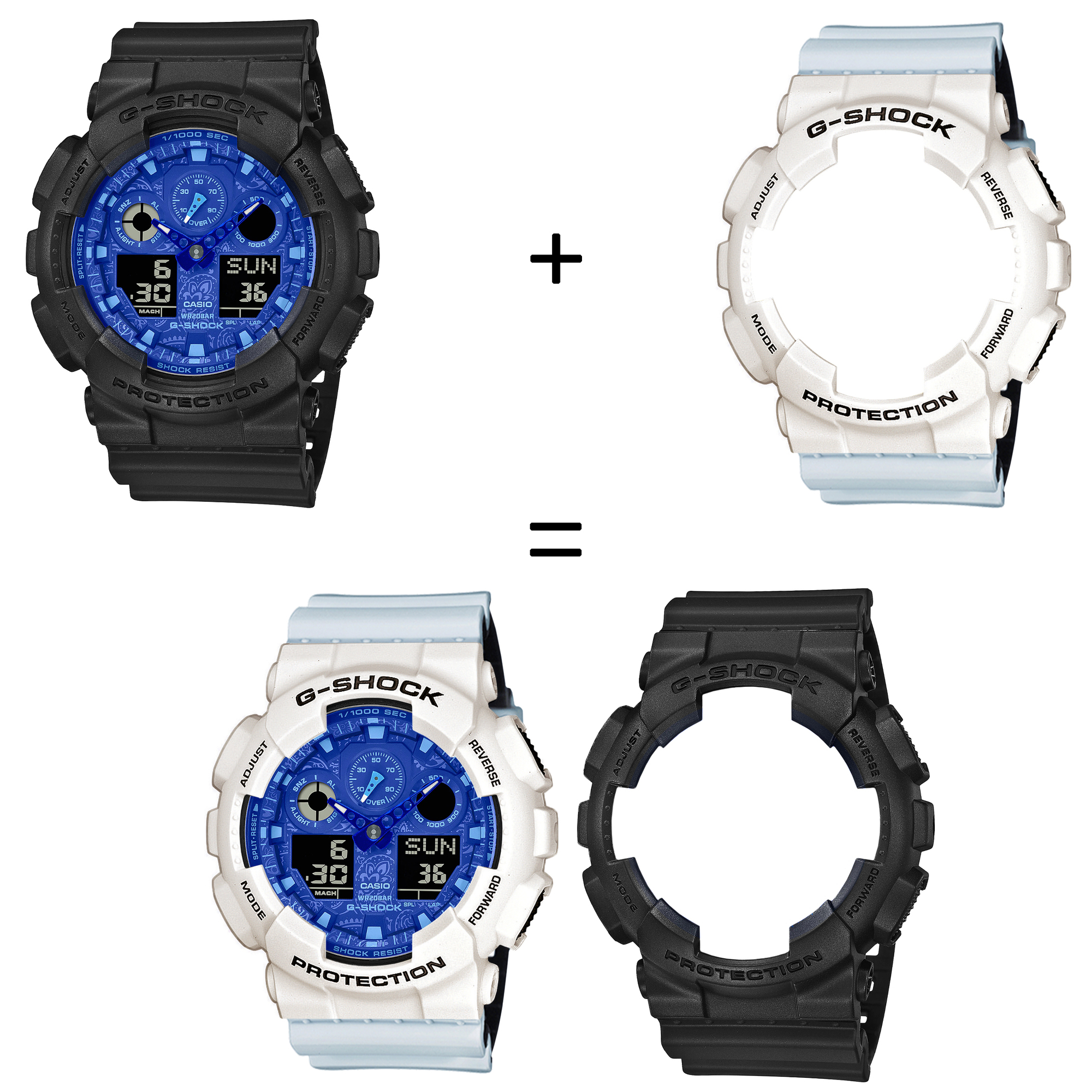 Casio SET GA-100BP-1AER + BEZEL 10395292 + PASEK 10527469 zegarek - miniatura 2