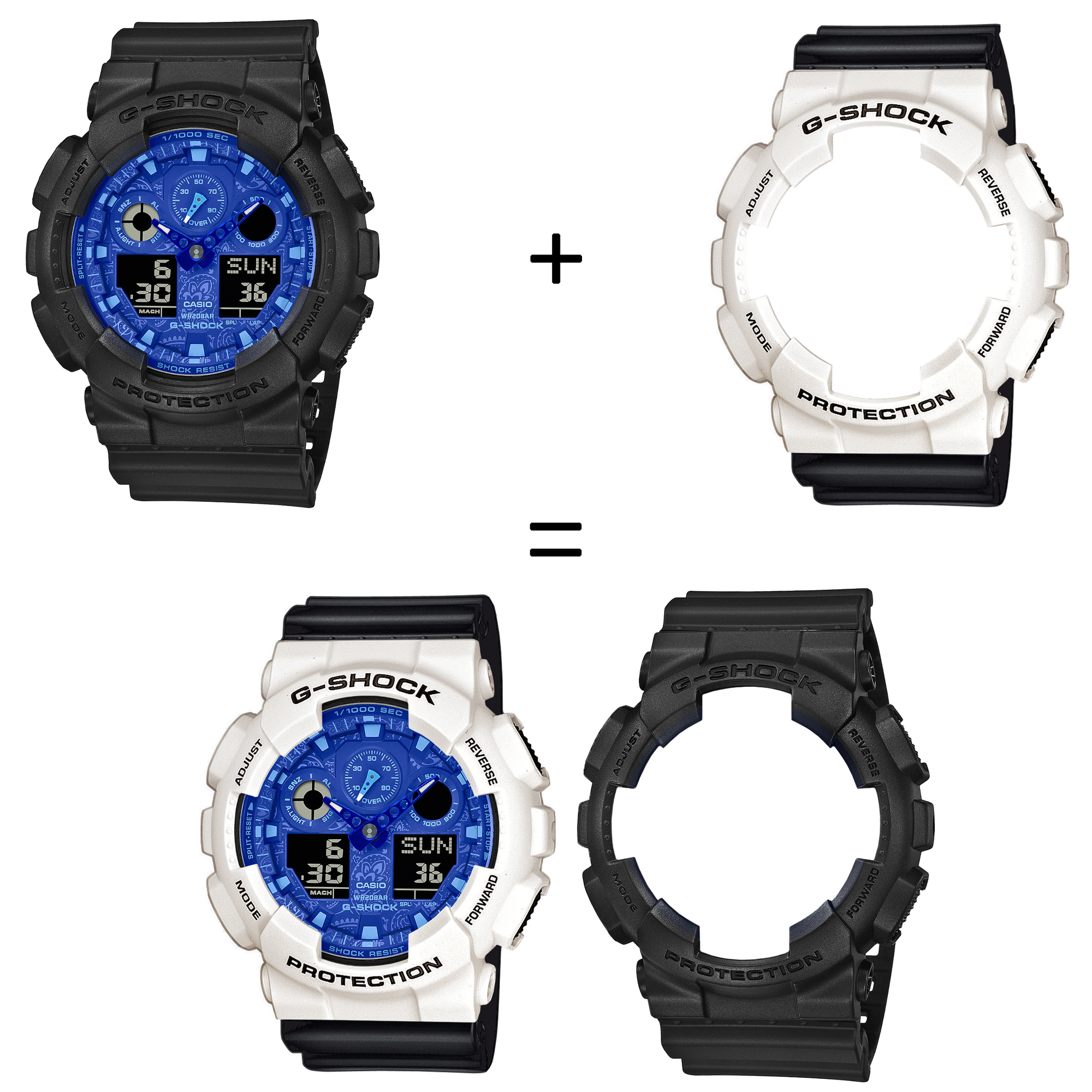 Casio SET GA-100BP-1AER + BEZEL 10395292 + PASEK 10536683 zegarek - miniatura 2