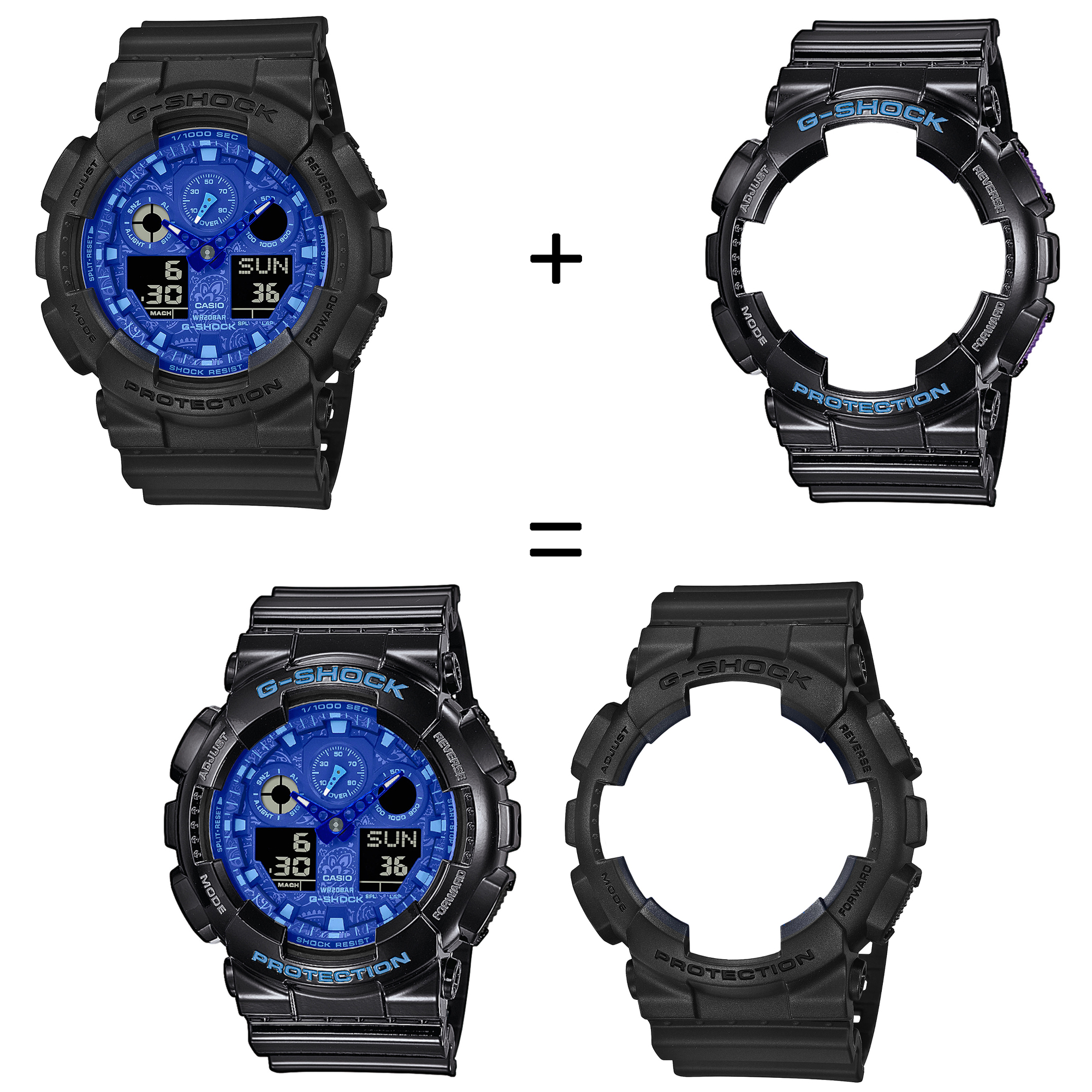 Casio SET GA-100BP-1AER + BEZEL 10407691 + PASEK 10378391 zegarek - miniatura 2