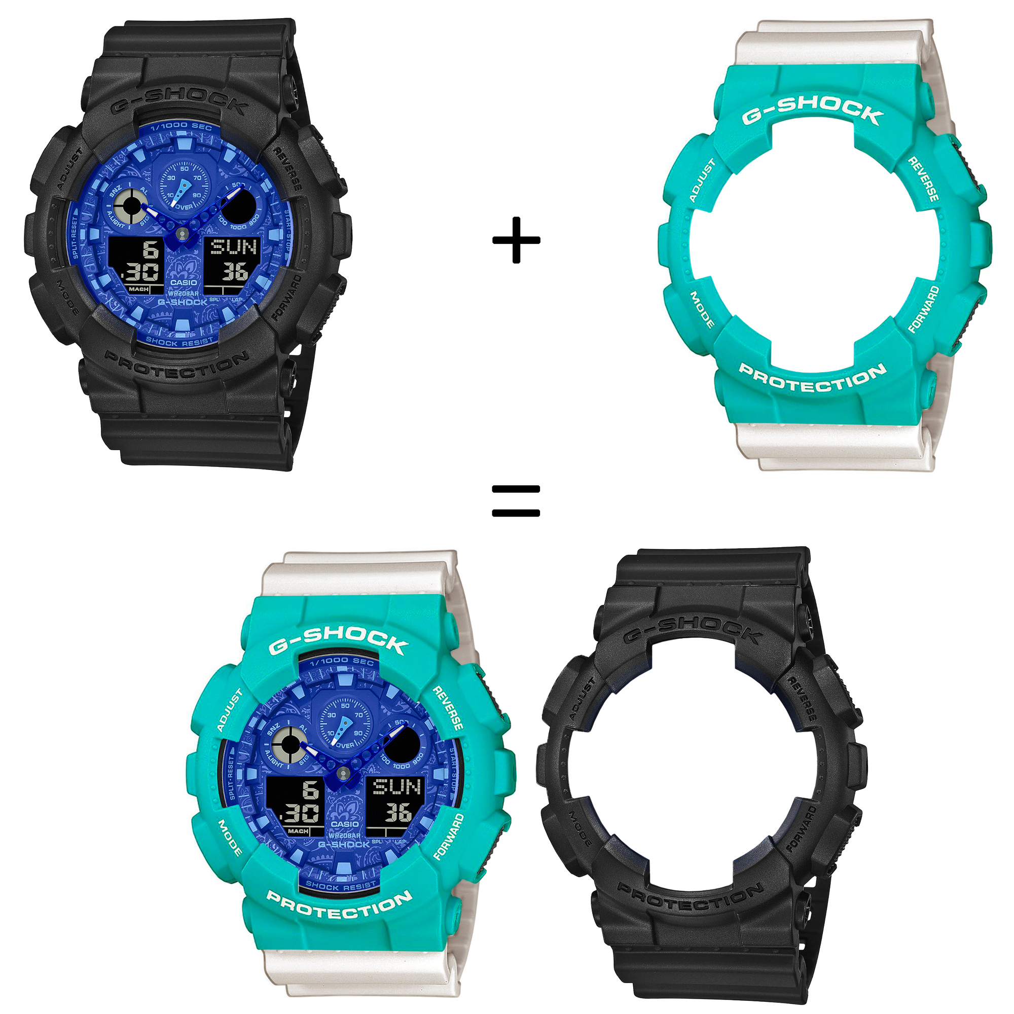 Casio SET GA-100BP-1AER + BEZEL 10410475 + PASEK 10395227 zegarek - miniatura 2