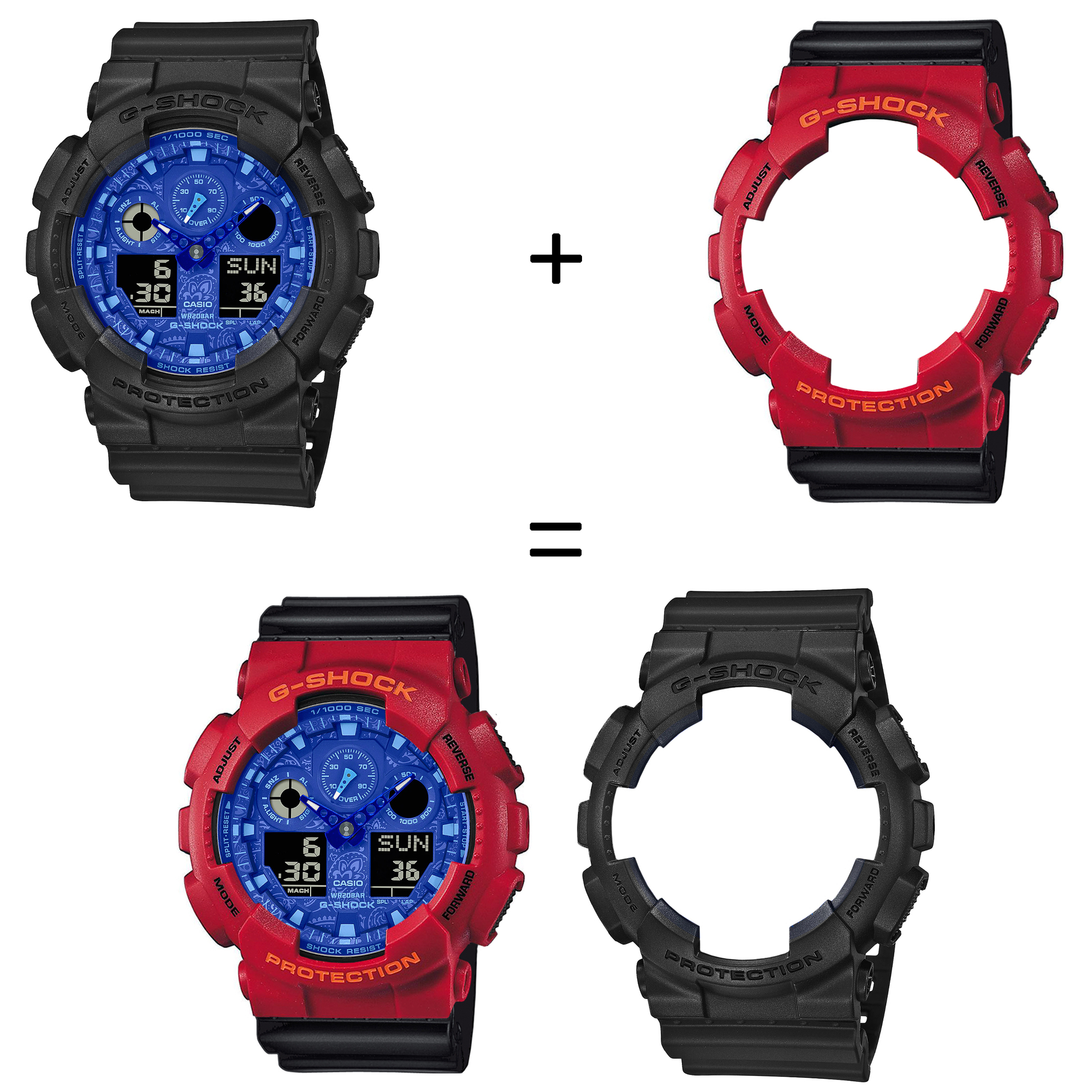 Casio SET GA-100BP-1AER + BEZEL 10441433 + PASEK 10347688 zegarek - miniatura 2