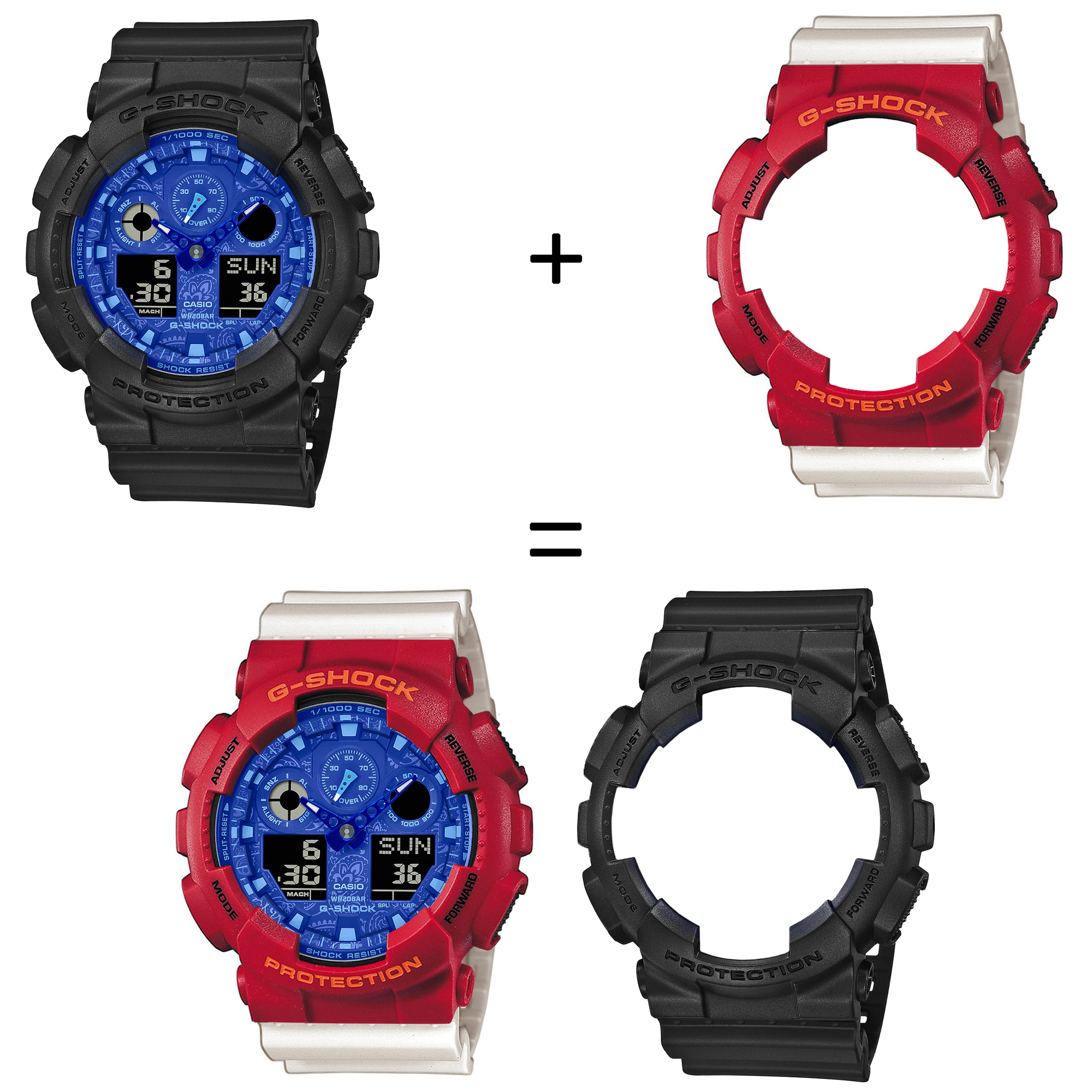 Casio SET GA-100BP-1AER + BEZEL 10441433 + PASEK 10395227 zegarek - miniatura 2