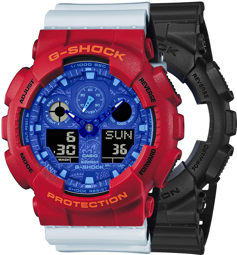 G-SHOCK SET GA-100BP-1AER + BEZEL 10441433 + PASEK 10527469