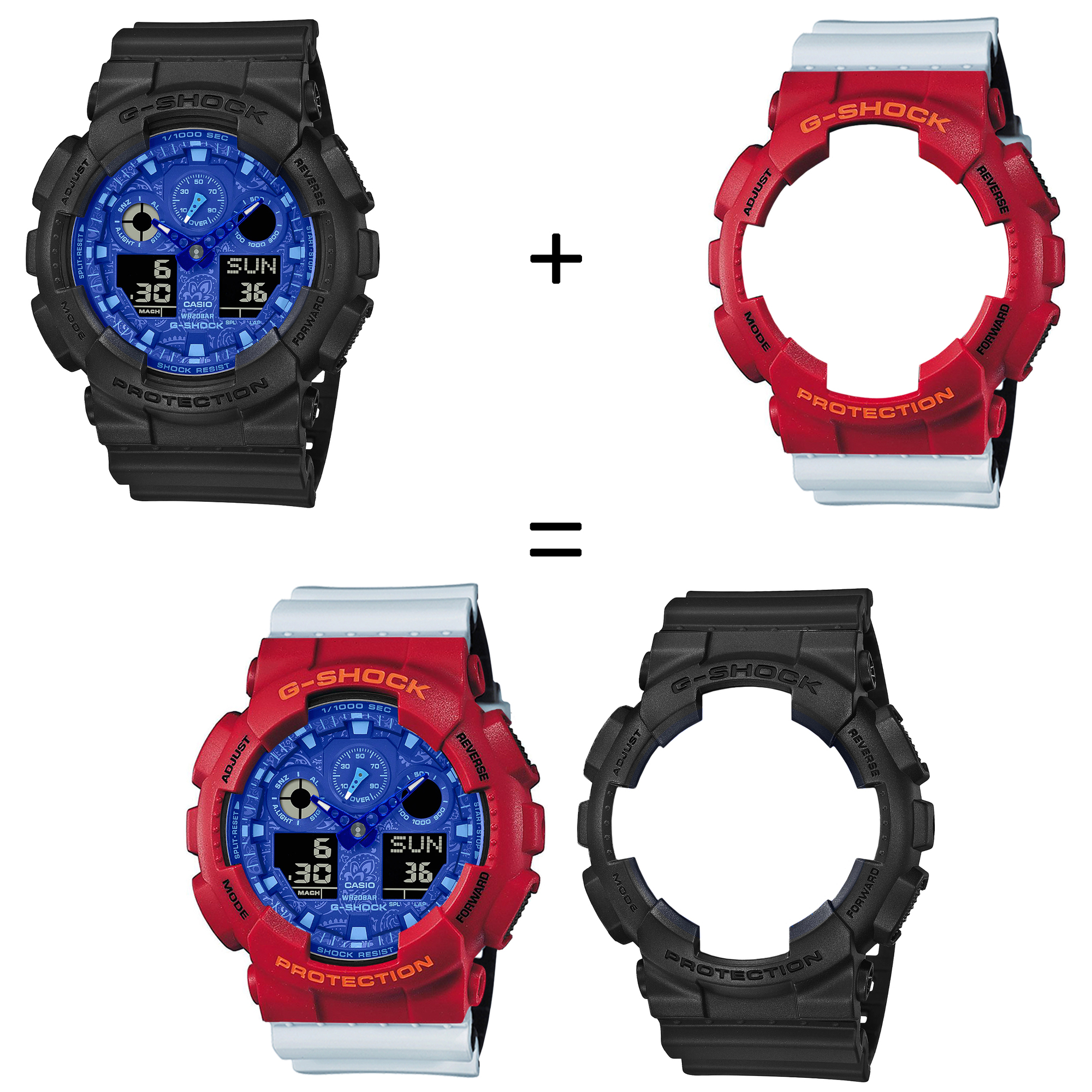 Casio SET GA-100BP-1AER + BEZEL 10441433 + PASEK 10527469 zegarek - miniatura 2