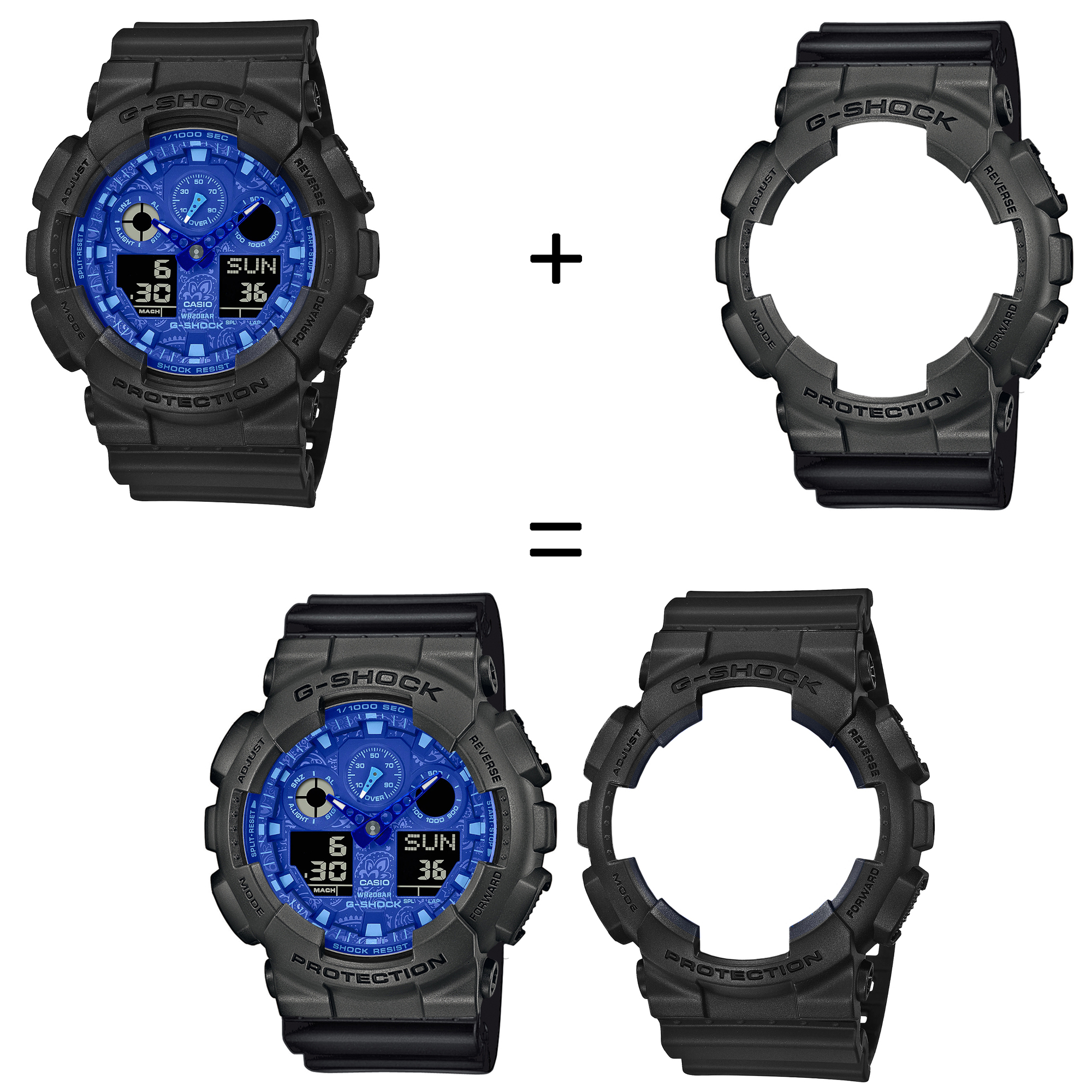 Casio SET GA-100BP-1AER + BEZEL 10467795 + PASEK 10347688 zegarek - miniatura 2