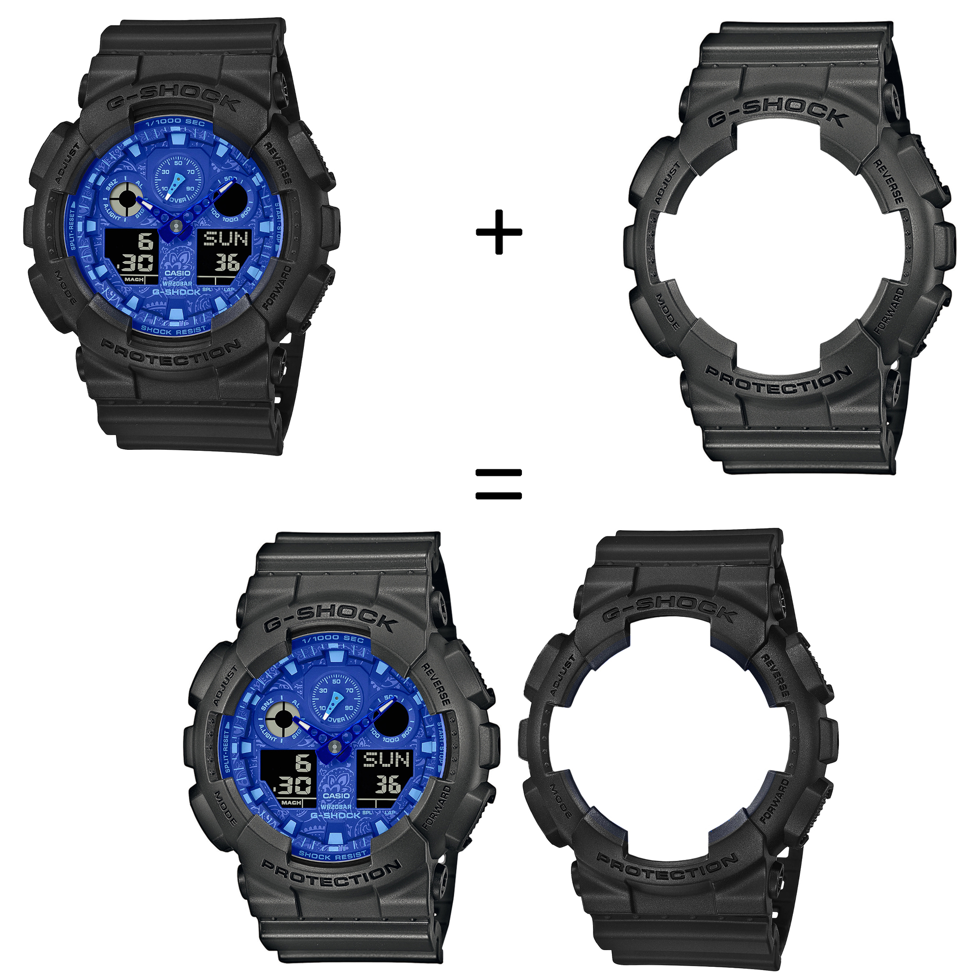 Casio SET GA-100BP-1AER + BEZEL 10467795 + PASEK 10467764 zegarek - miniatura 2