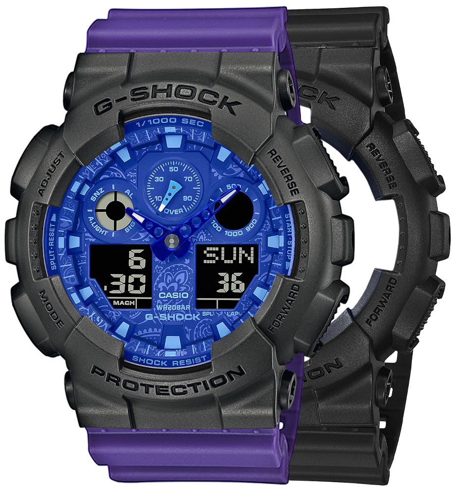 G-SHOCK SET GA-100BP-1AER + BEZEL 10467795 + PASEK 10498156