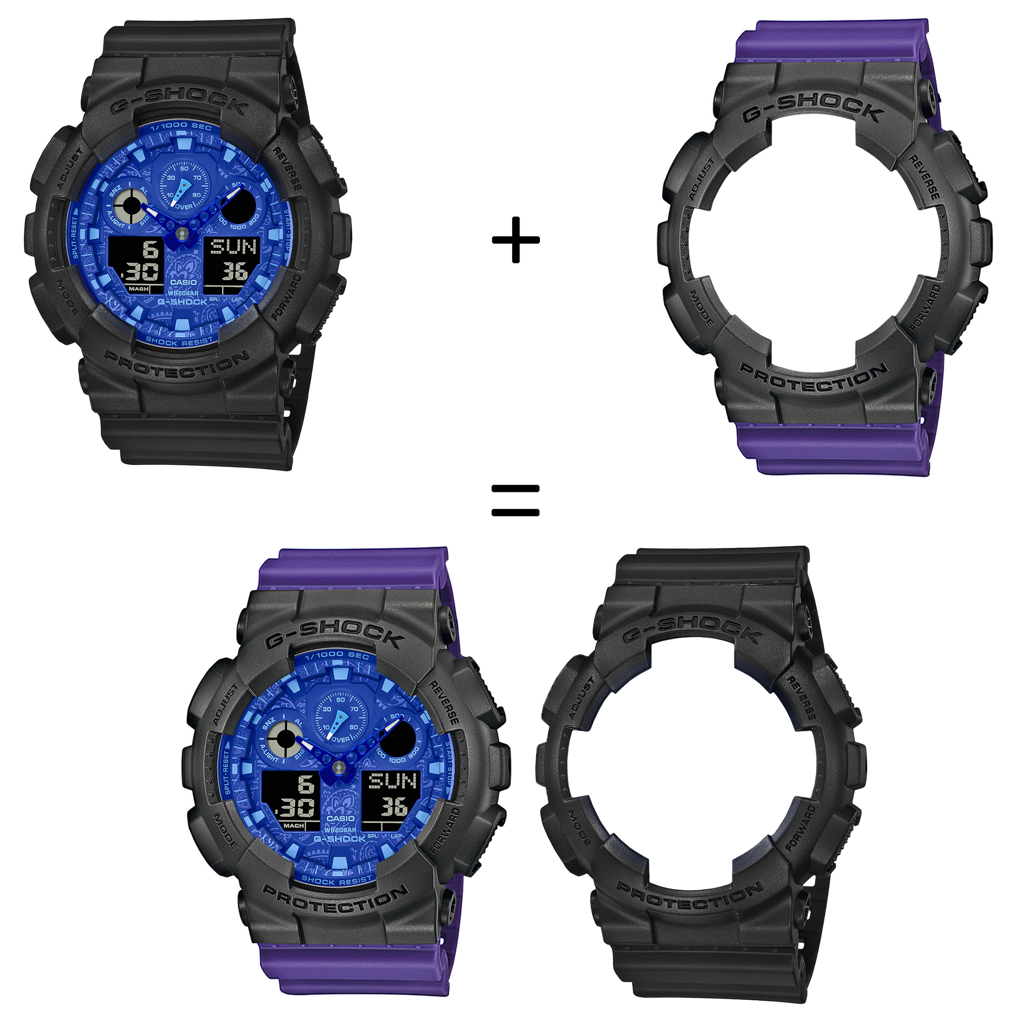 Casio SET GA-100BP-1AER + BEZEL 10467795 + PASEK 10498156 zegarek - miniatura 2