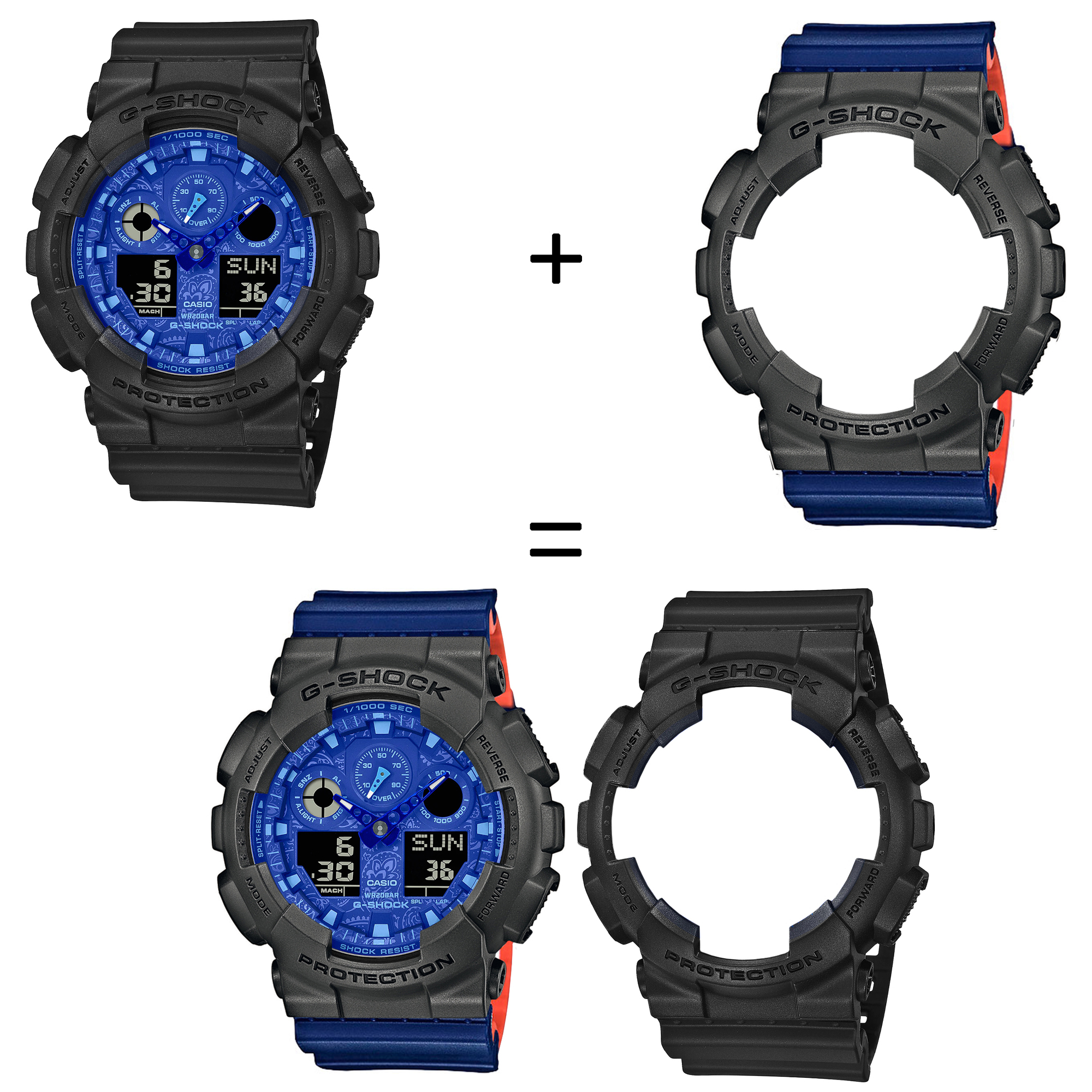 Casio SET GA-100BP-1AER + BEZEL 10467795 + PASEK 10527467 zegarek - miniatura 2