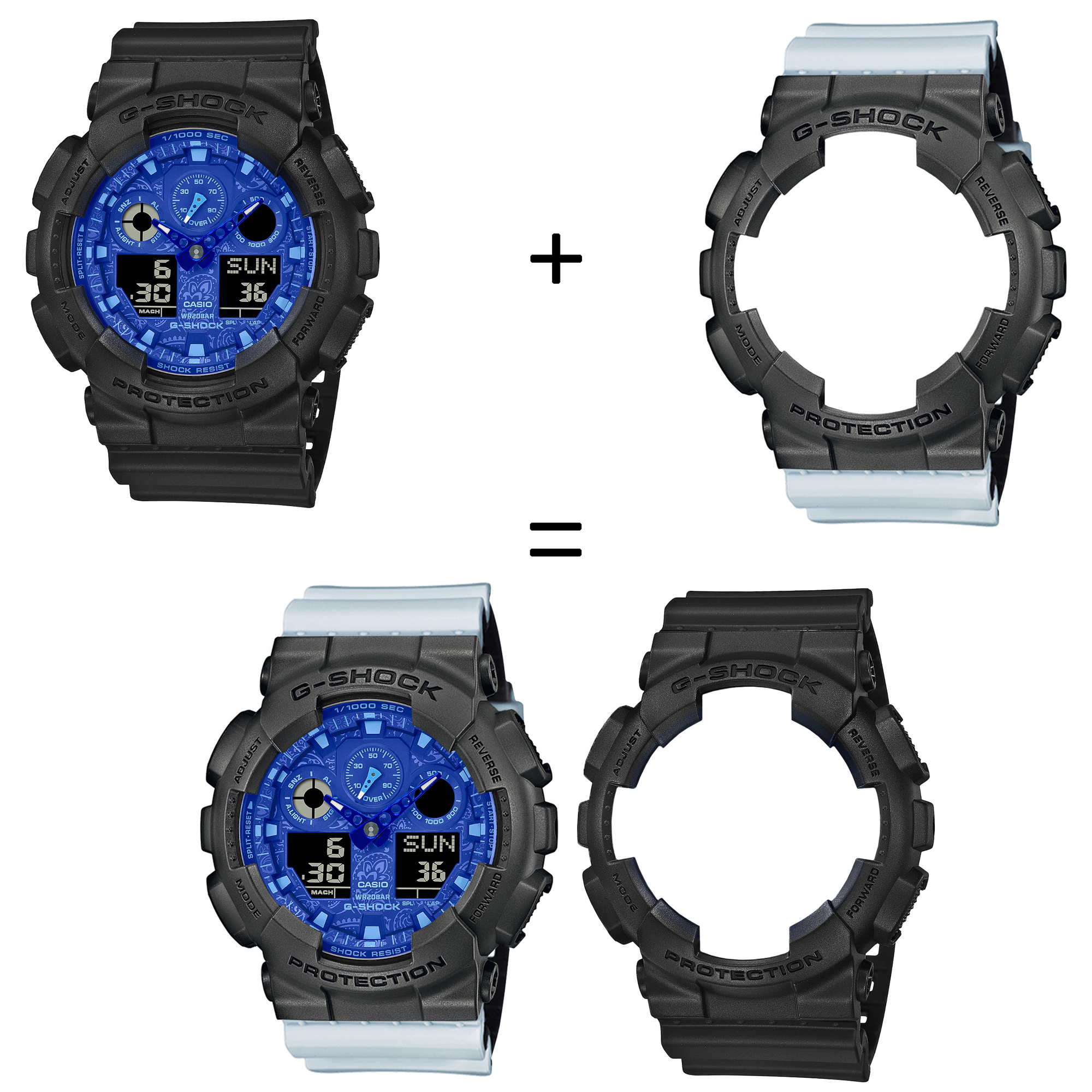 Casio SET GA-100BP-1AER + BEZEL 10467795 + PASEK 10527469 zegarek - miniatura 2