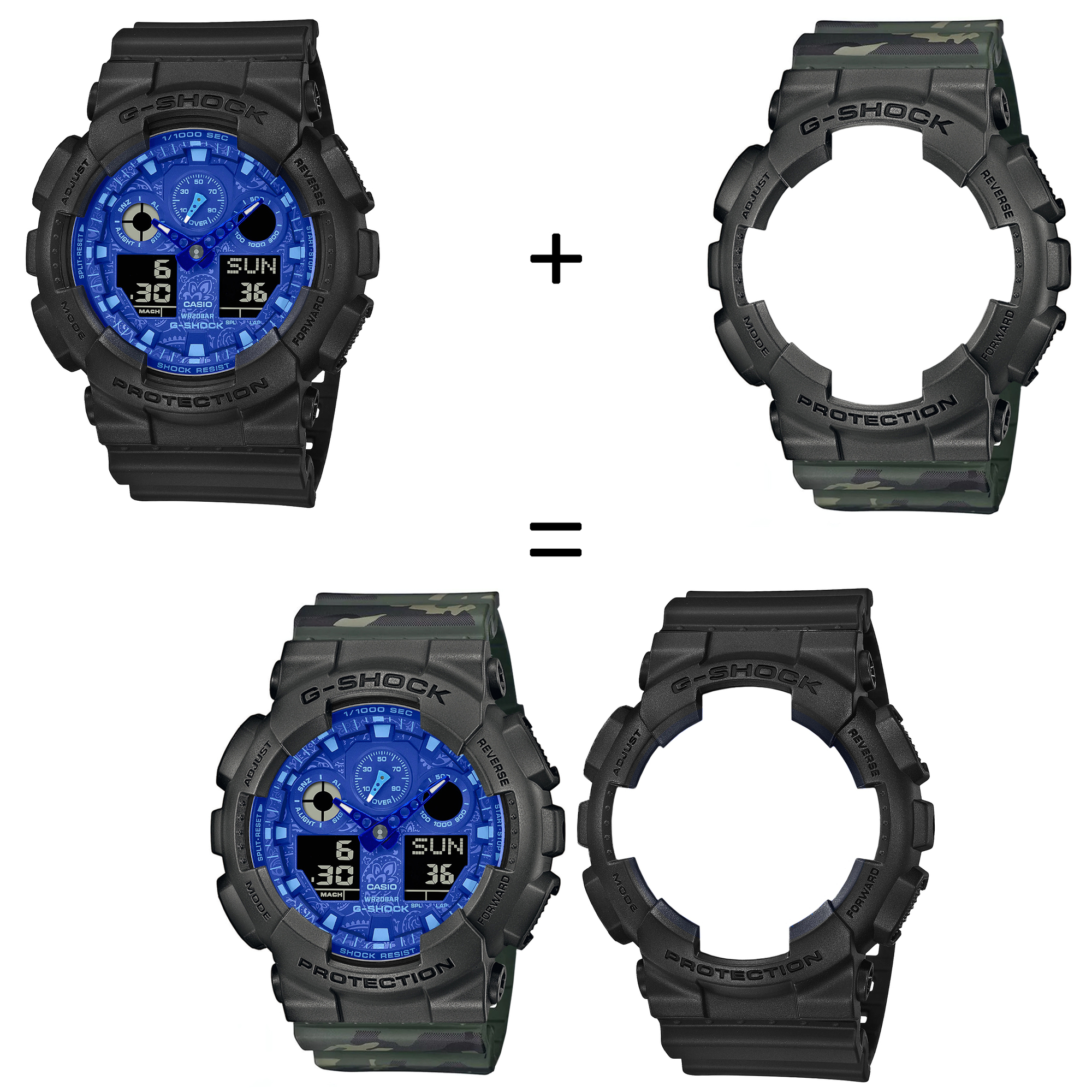 Casio SET GA-100BP-1AER + BEZEL 10467795 + PASEK 10561429 zegarek - miniatura 2