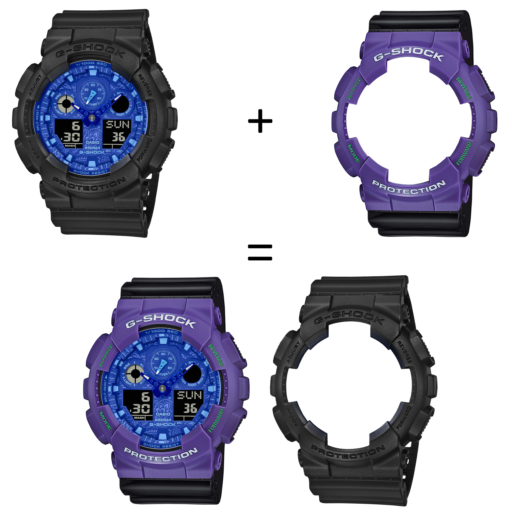 Casio SET GA-100BP-1AER + BEZEL 10498250 + PASEK 10347688 zegarek - miniatura 2