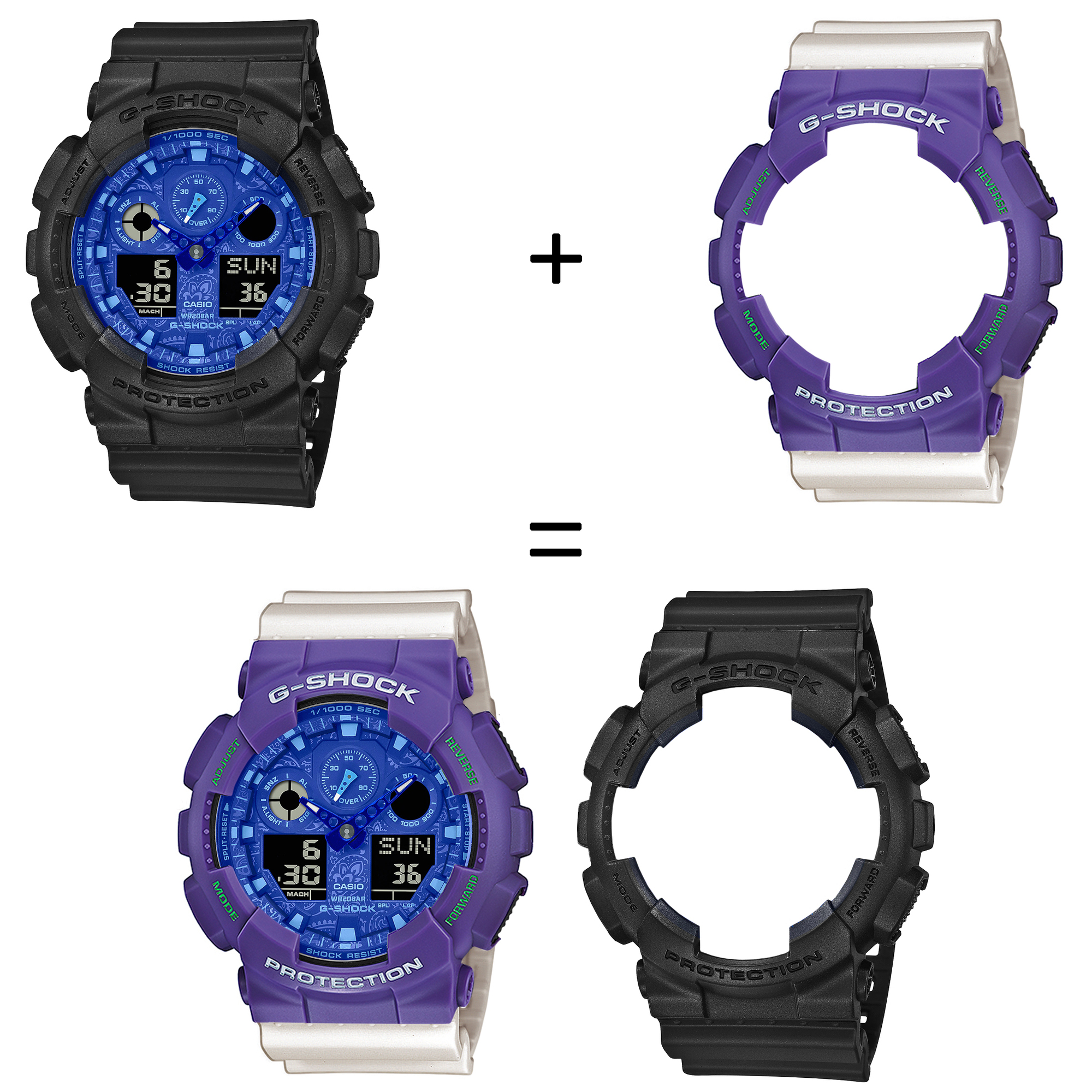 Casio SET GA-100BP-1AER + BEZEL 10498250 + PASEK 10395227 zegarek - miniatura 2